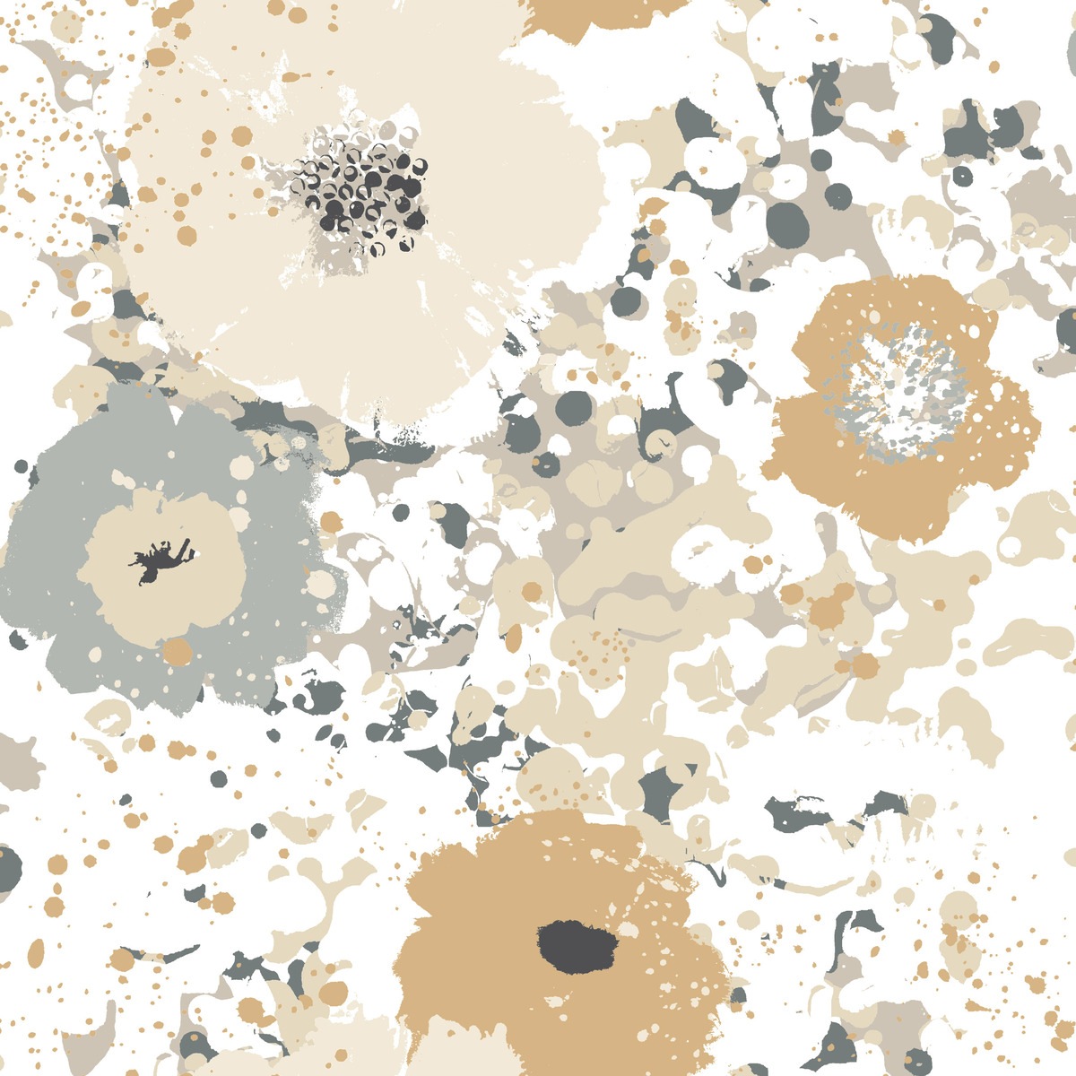 York Wallcoverings | Black and White | CE4011 | Vliestapete | Abstrakt | 0.53 x 10 m | Beige | Grau