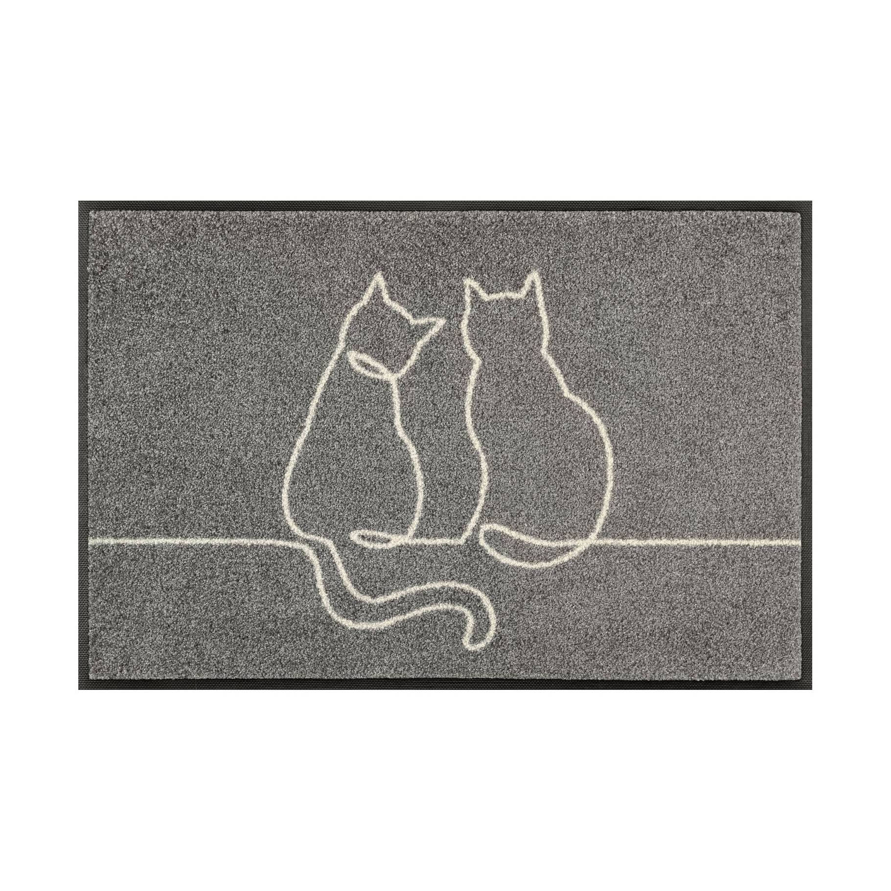 Fußmatte Katzenpaar Schmutzfangmatte waschbar verschiedene Größen Floornovo Trend Design