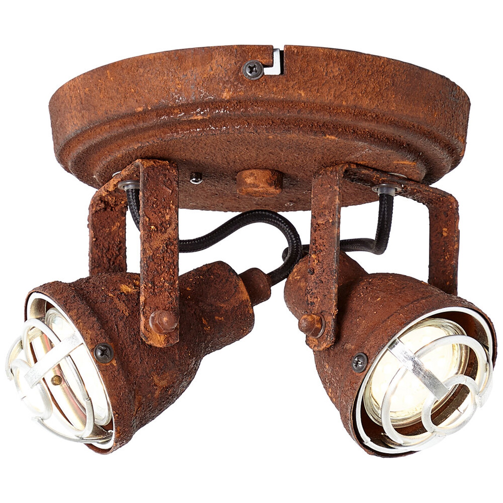 Deckenleuchte 13.5 x 16.5 cm Braun Metall Deckenlampe Kegel Vintage Industrial Harmonisch