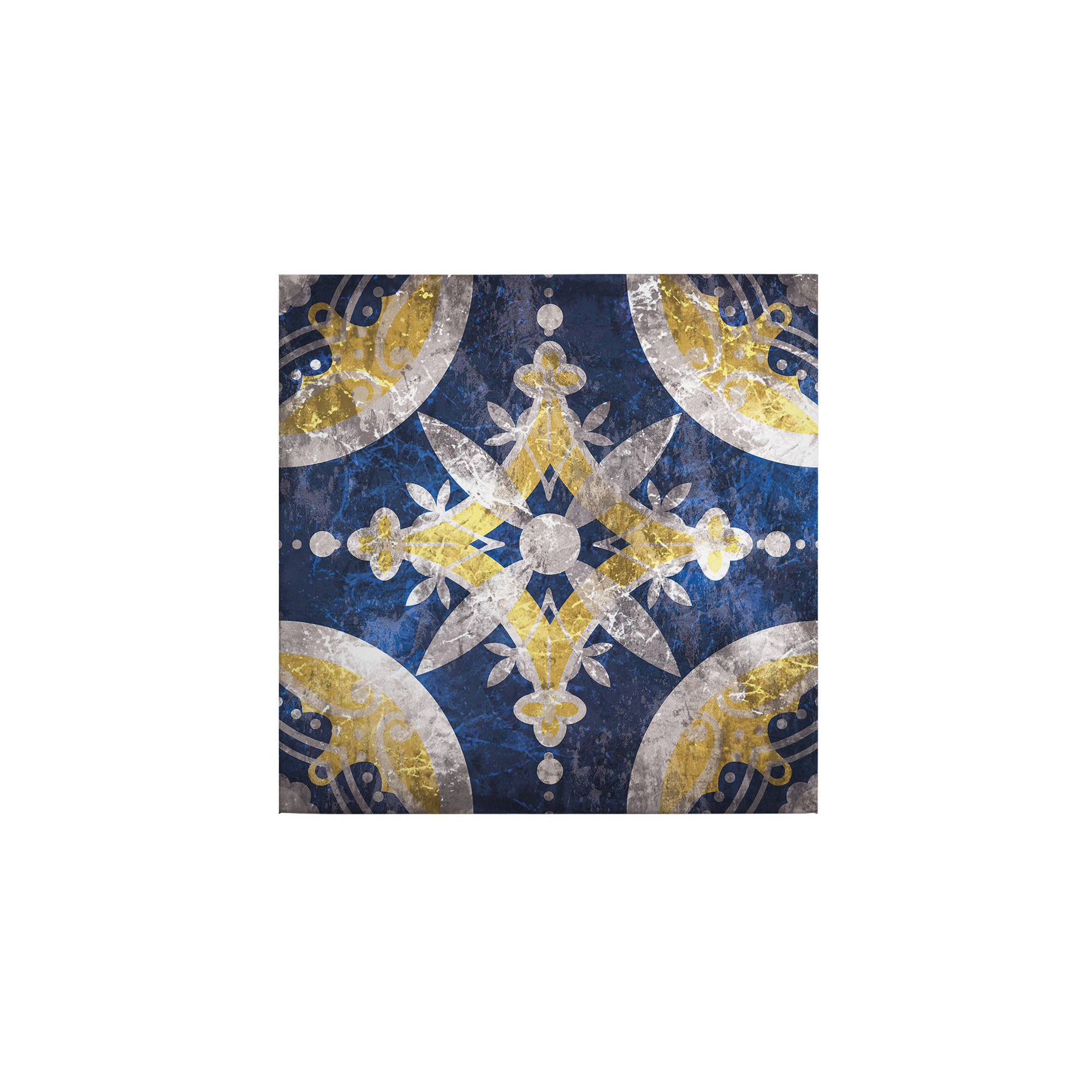 Tadessi Leinwandbild Retro Vintage Abstrakt - 50 x 50 cm - M1-No.50544 - Keilrahmen in Blau Gelb