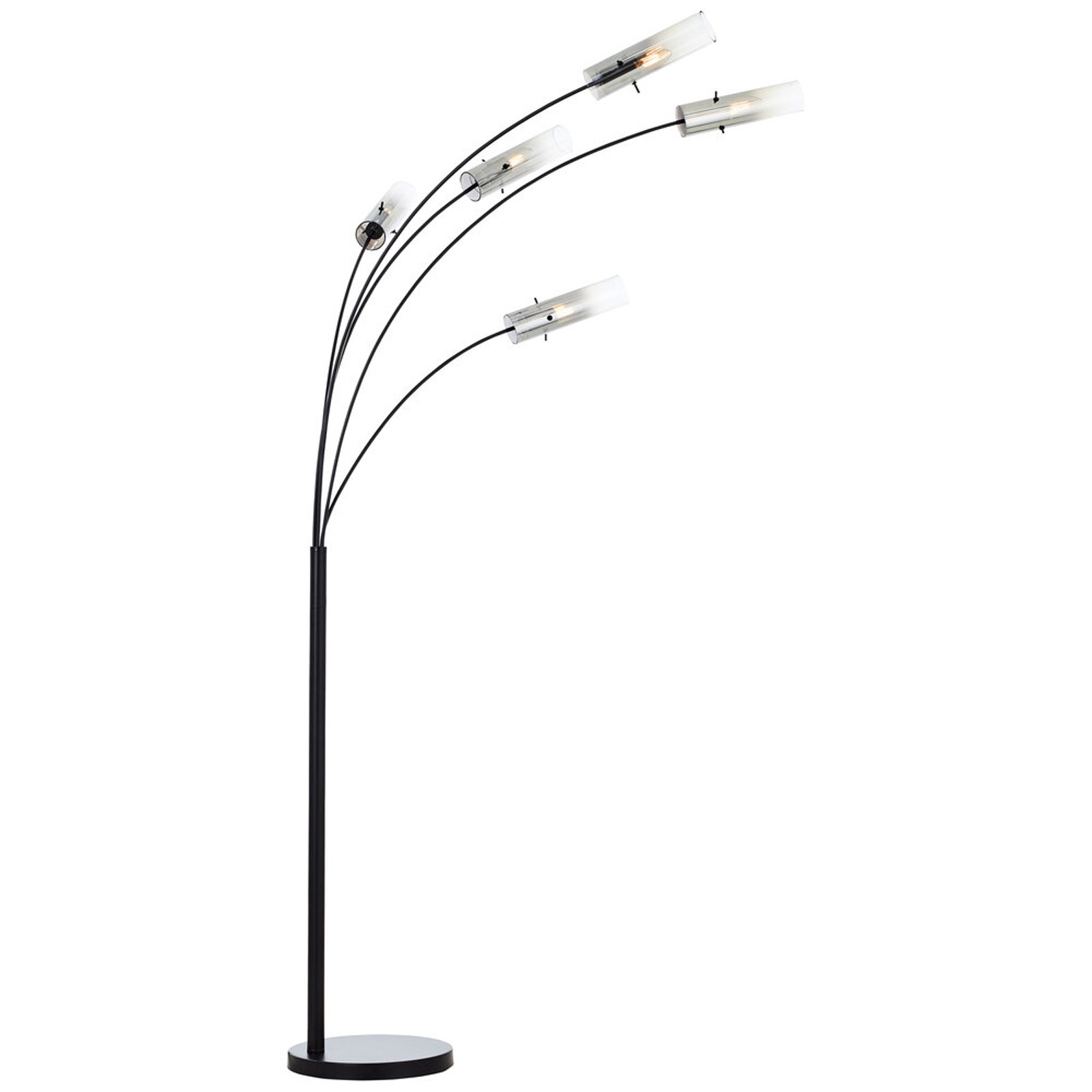 Stehleuchte 200 x 30 x 73 cm Grau Metall Stehlampe Zylindrisch Glamour Harmonisch