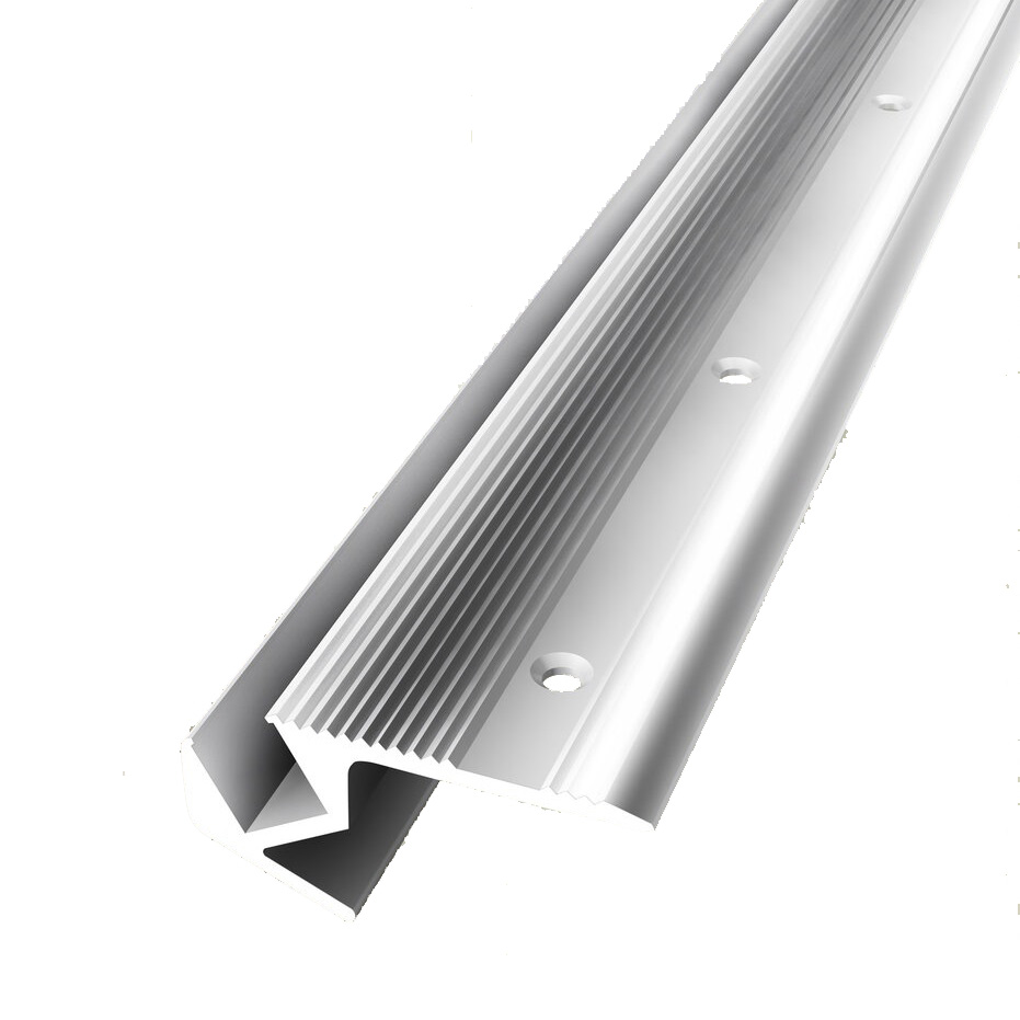 Nez de marche LED 23.5 x 23.5 x 2500 mm Cornière en aluminium strié Diff. Couleurs Küberit
