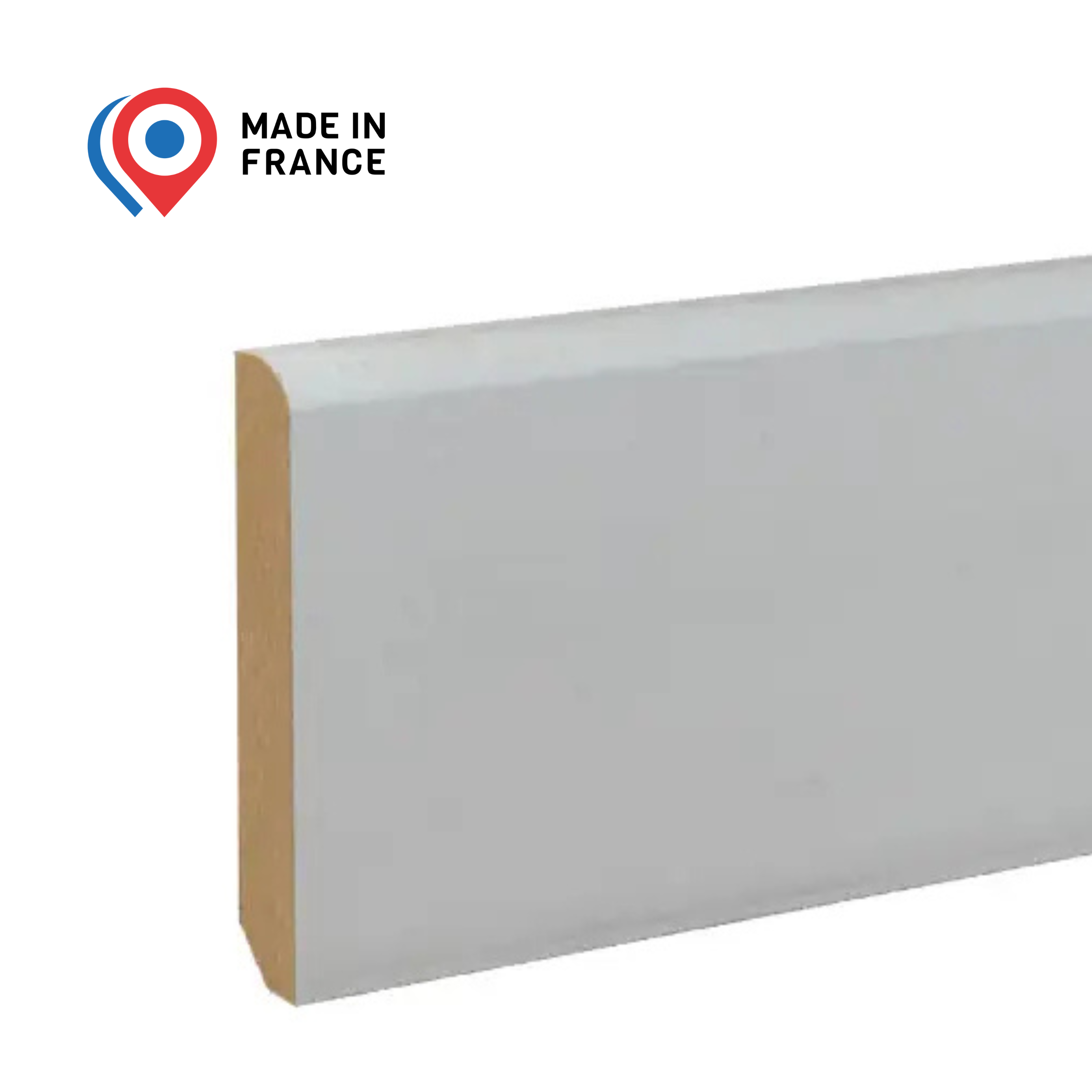 PROVISTON Plinthe 14 x 80 x 2440 mm MDF Prépeinte Plinthe arrondie lot de 5