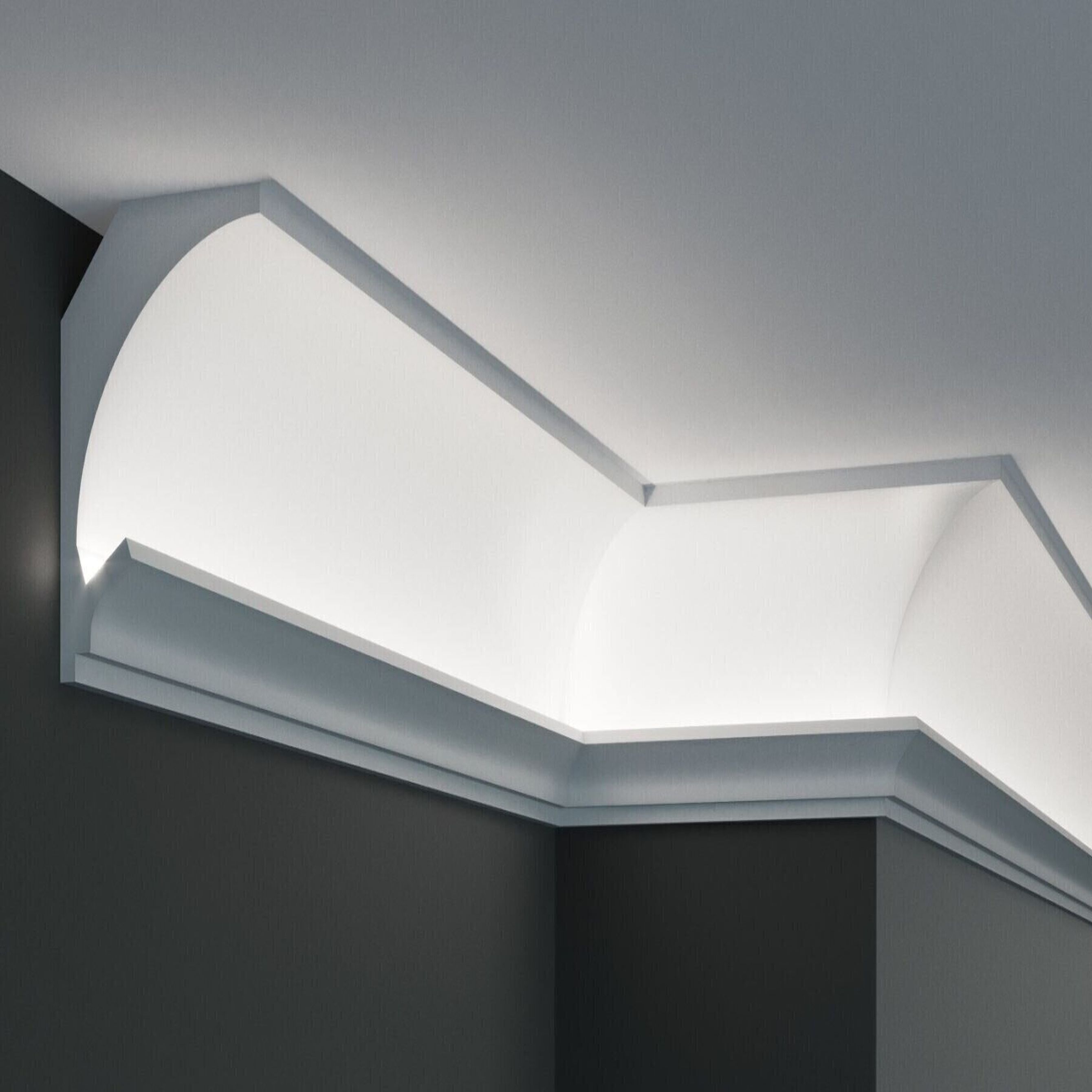 Elite Decor | Innenwinkel "KD201" | Polystyrol | 90 x 115 x 200 mm | Weiß | Stuckleisten Winkel
