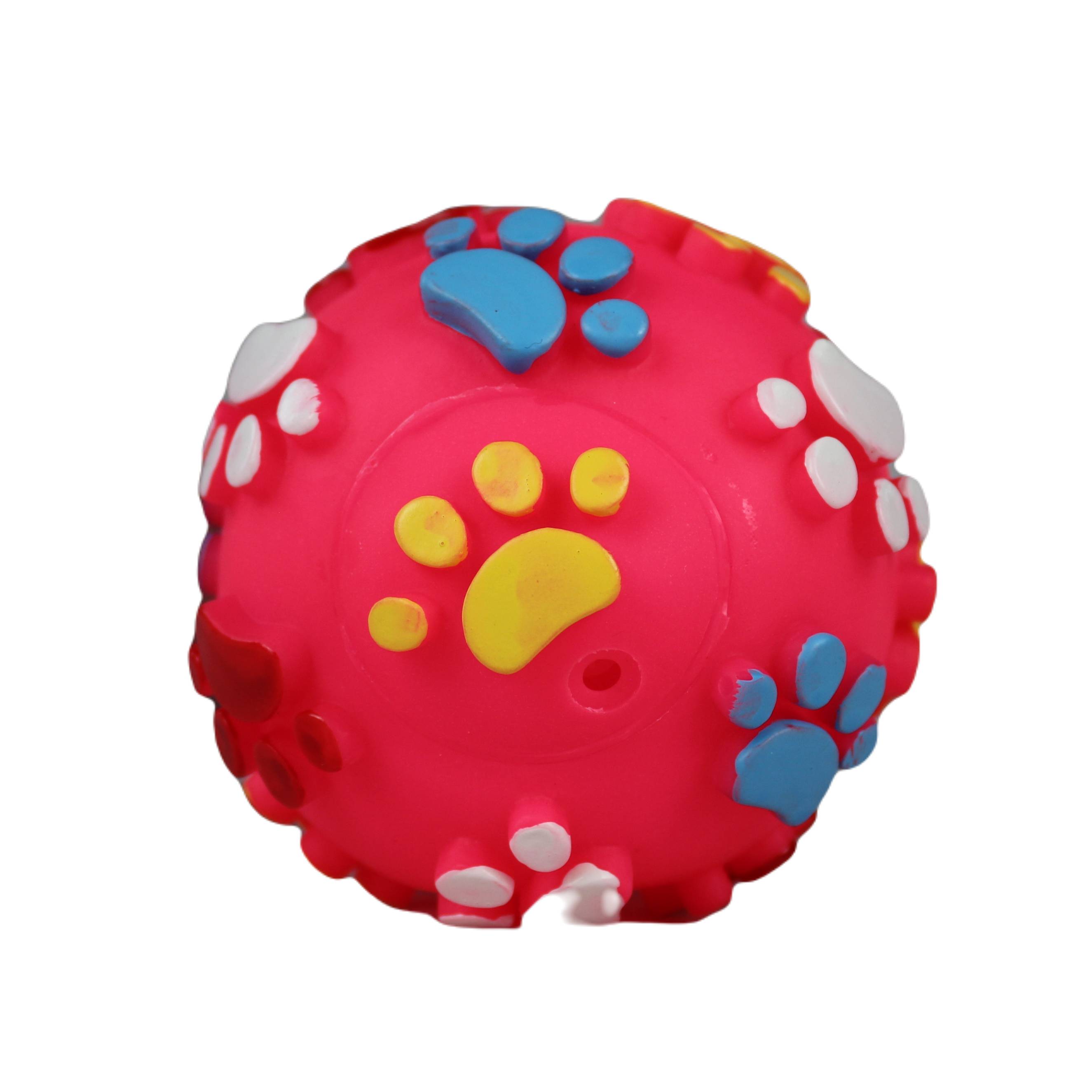 Hundespielzeug | Vinyl Pfotenball | 10 cm | m. Squeeker | farblich sortiert