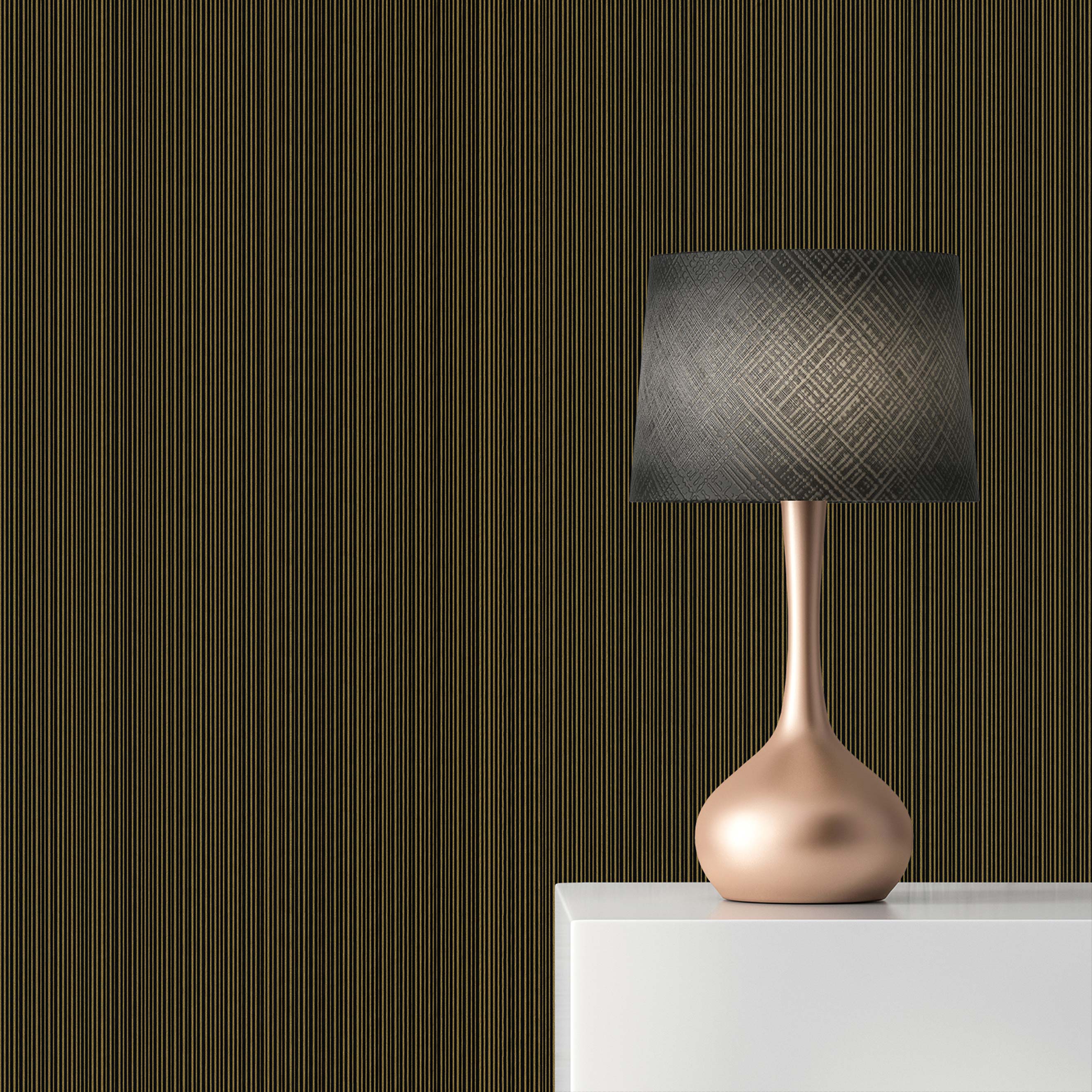 Tapete Streifen Romeo M1-No.880 Vliestapete Schwarz Gold Designertapete