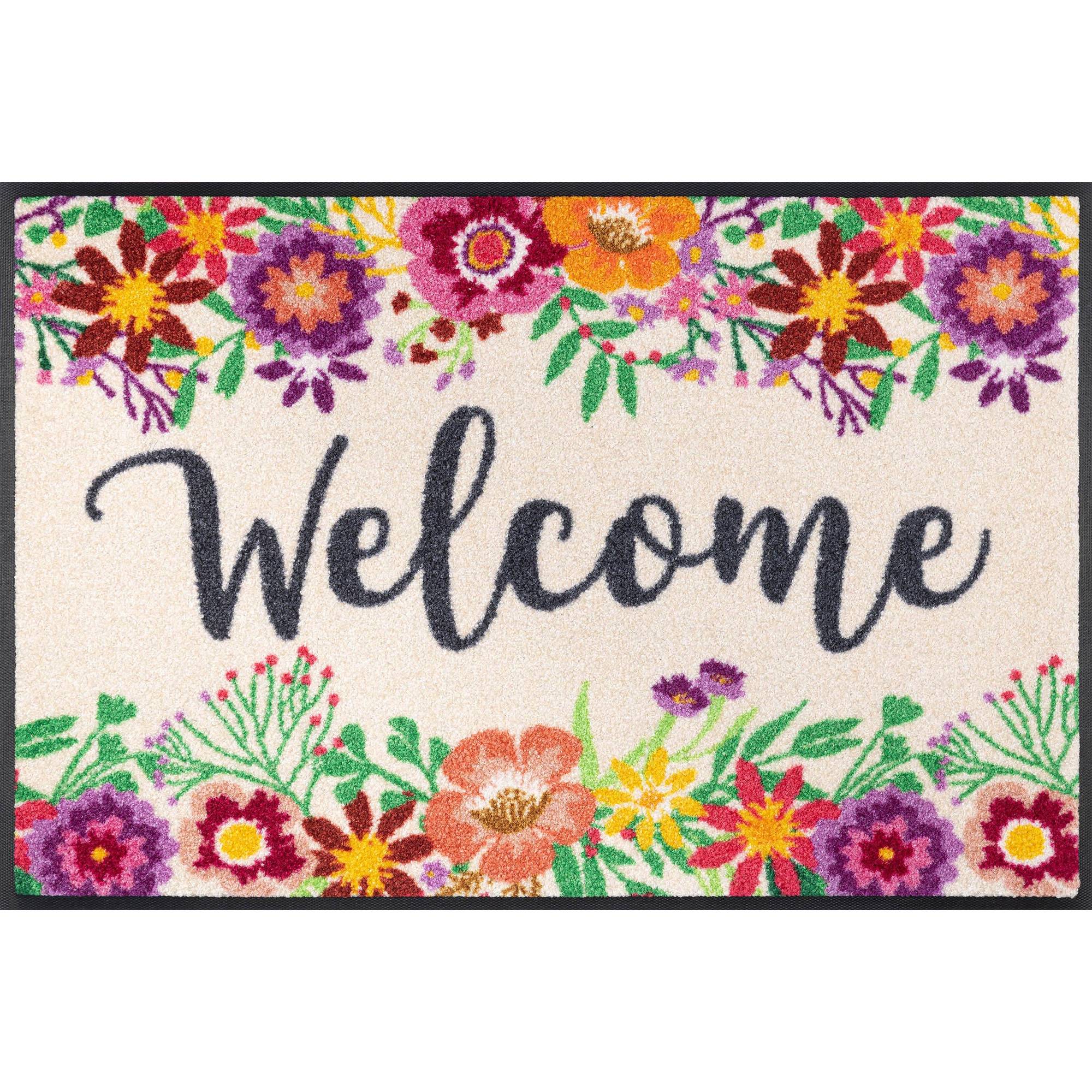 Fussmatte Welcome Blooming 75 x 50 cm Schmutzfangmatte waschbar wash+dry Design