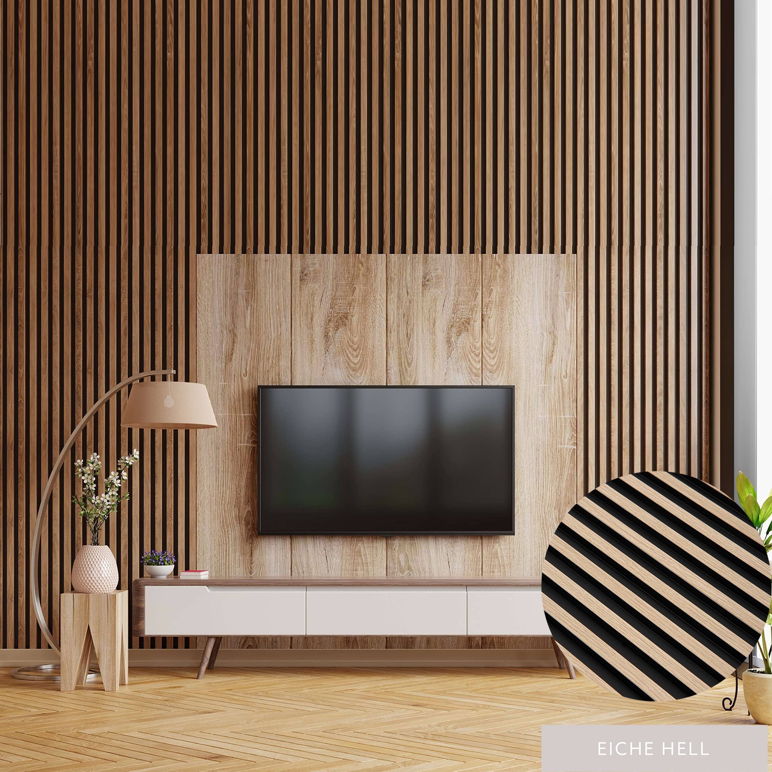Mardom | Panneaux acoustiques 3D "0046" | H: 2700 mm x B: 120 mm | Chêne clair | Moderne