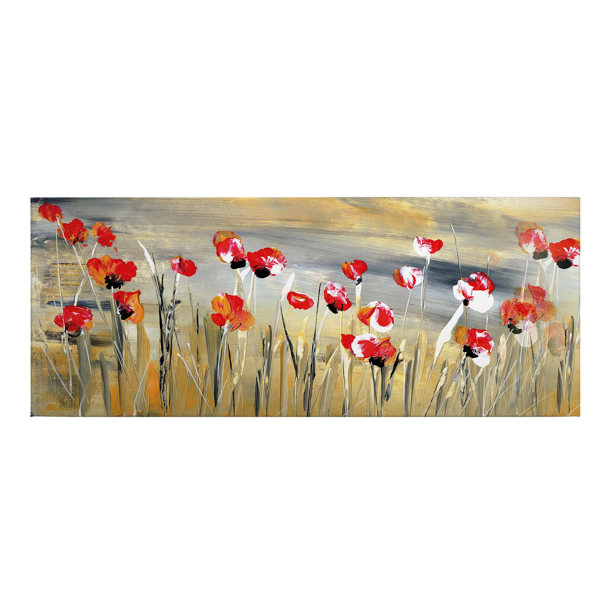 Tadessi Leinwandbild Floral - 40 x 100 cm - M1-No.50489 - Keilrahmen in Rot Grün
