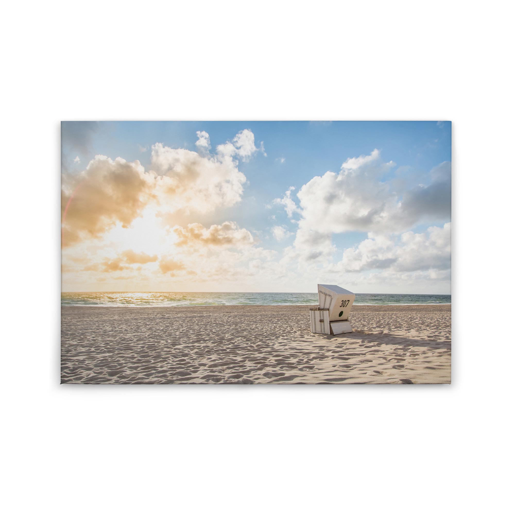 Tadessi Leinwandbild Meer Natur - 60 x 90 cm - M1-No.50062 - Keilrahmen in Weiß Blau