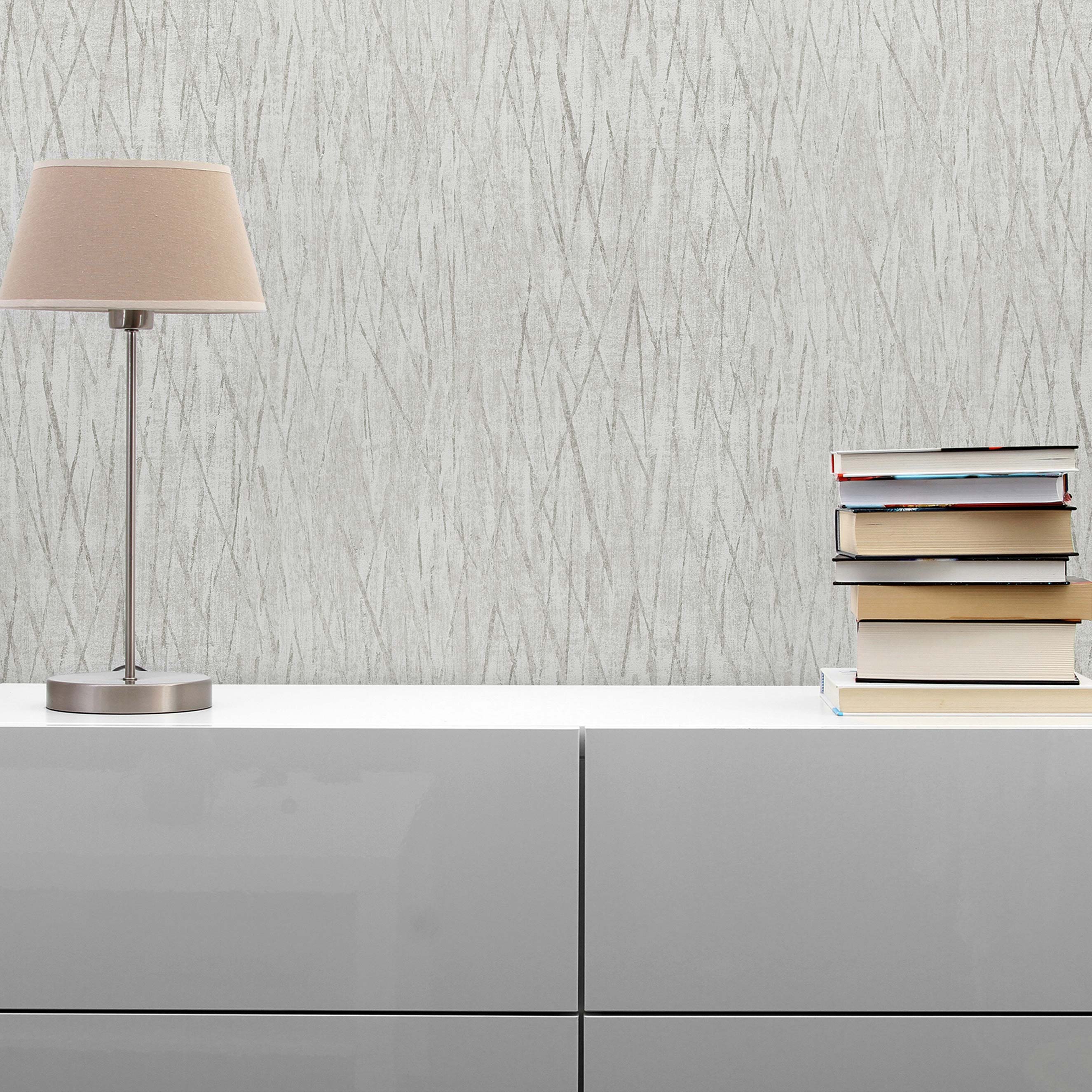 Tapete Grafik Meo M1-No.1717 Vliestapete Metallic Grau Struktur Modern