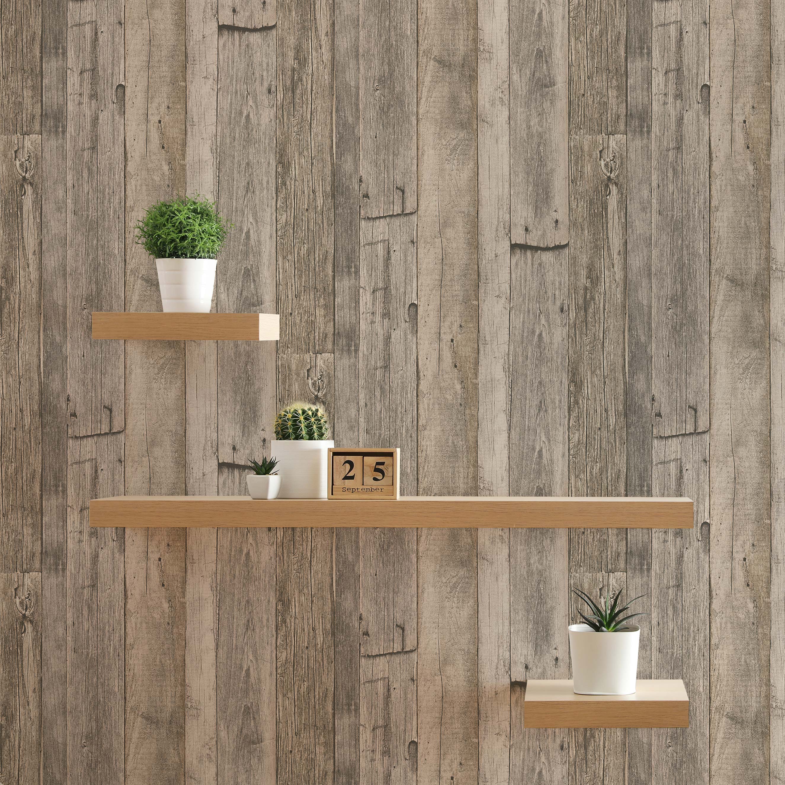 Tapete Holz Gianluca M1-No.917 Vliestapete Beige Schwarz Landhaus Tapeten in Holzoptik