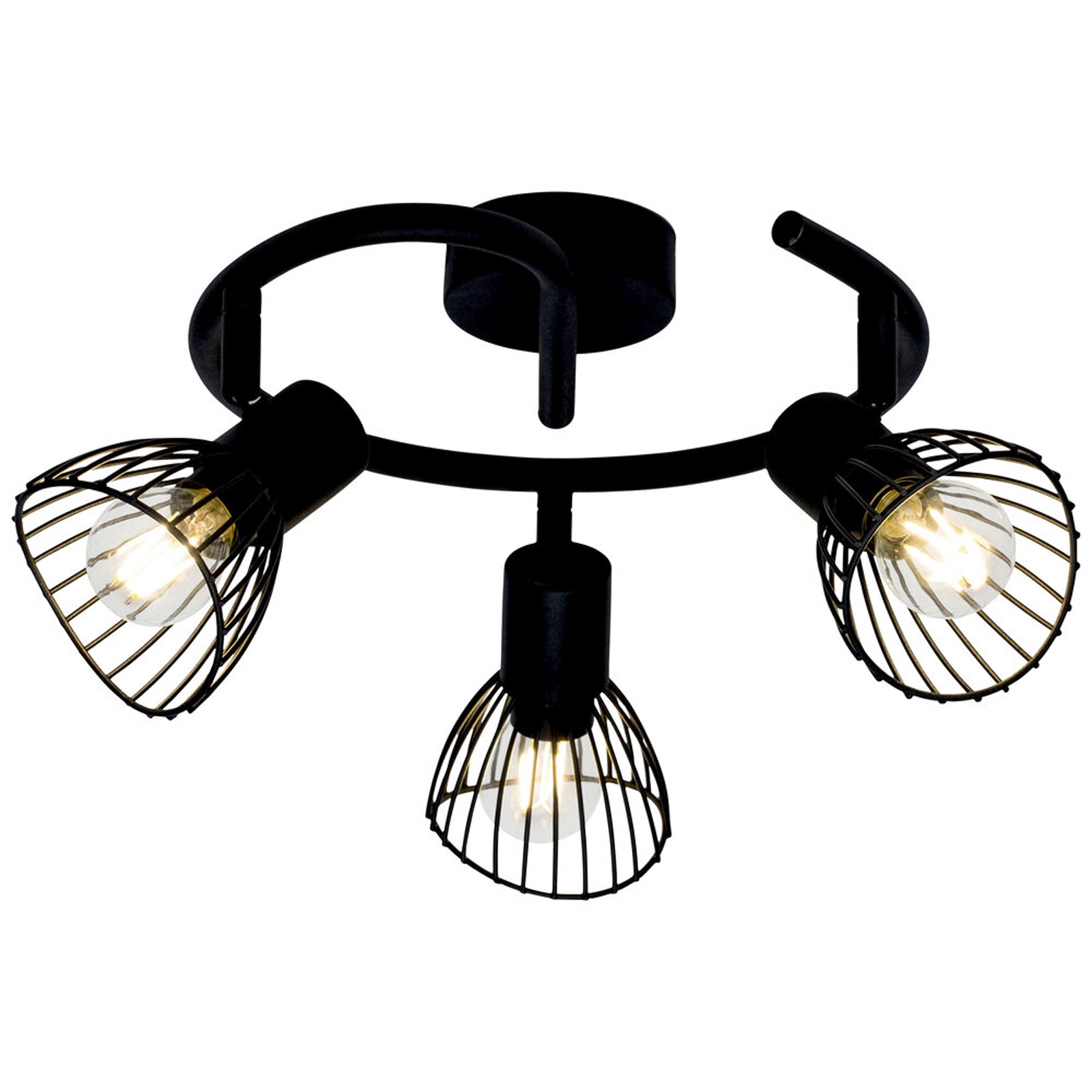 Deckenleuchte 16.5 x 42 cm Schwarz Metall Deckenlampe Kegel Vintage Retro Harmonisch