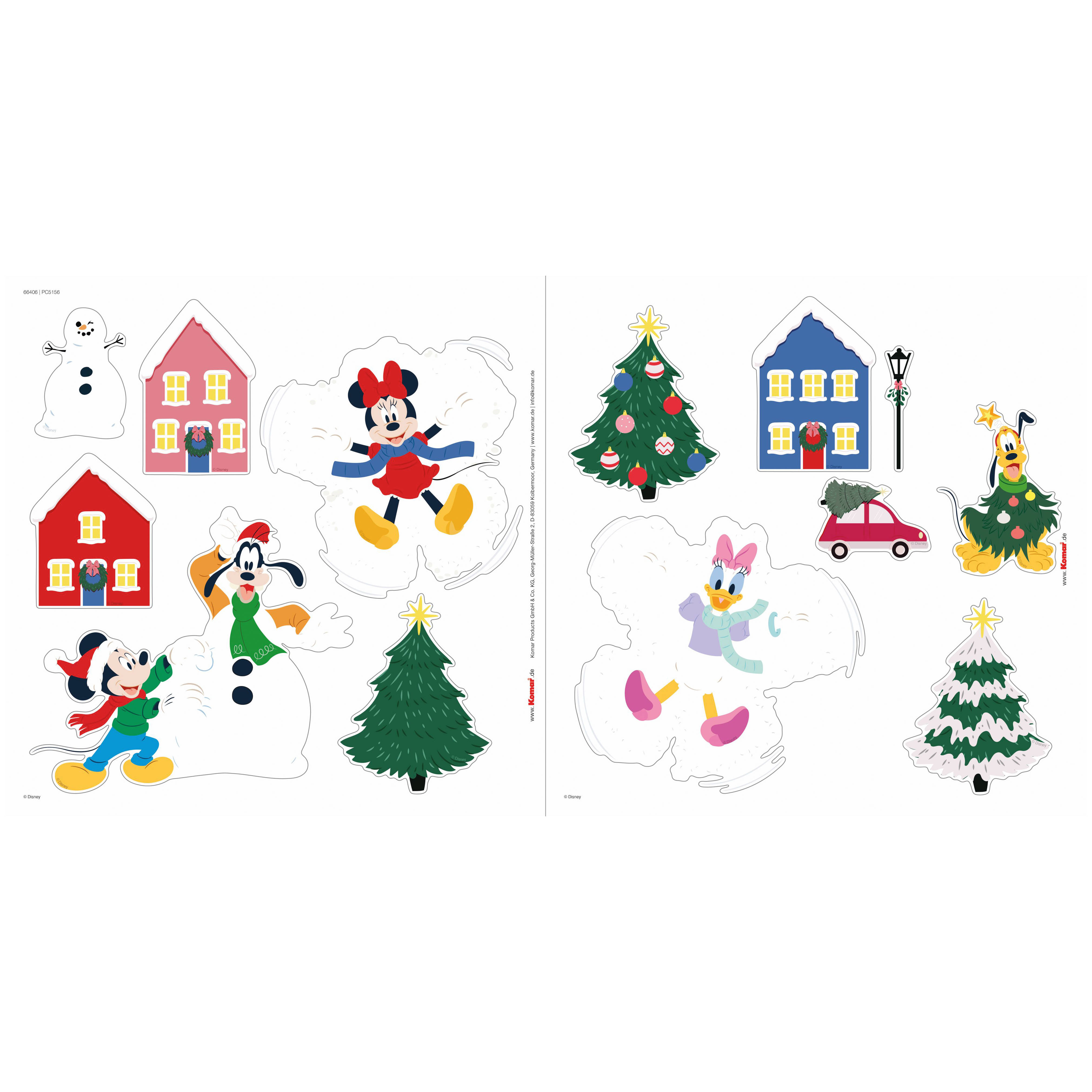 Komar Fenstersticker - Disney Mickey Mouse Joyful - 30 x 30 cm - Mehrteiliges Stickerset