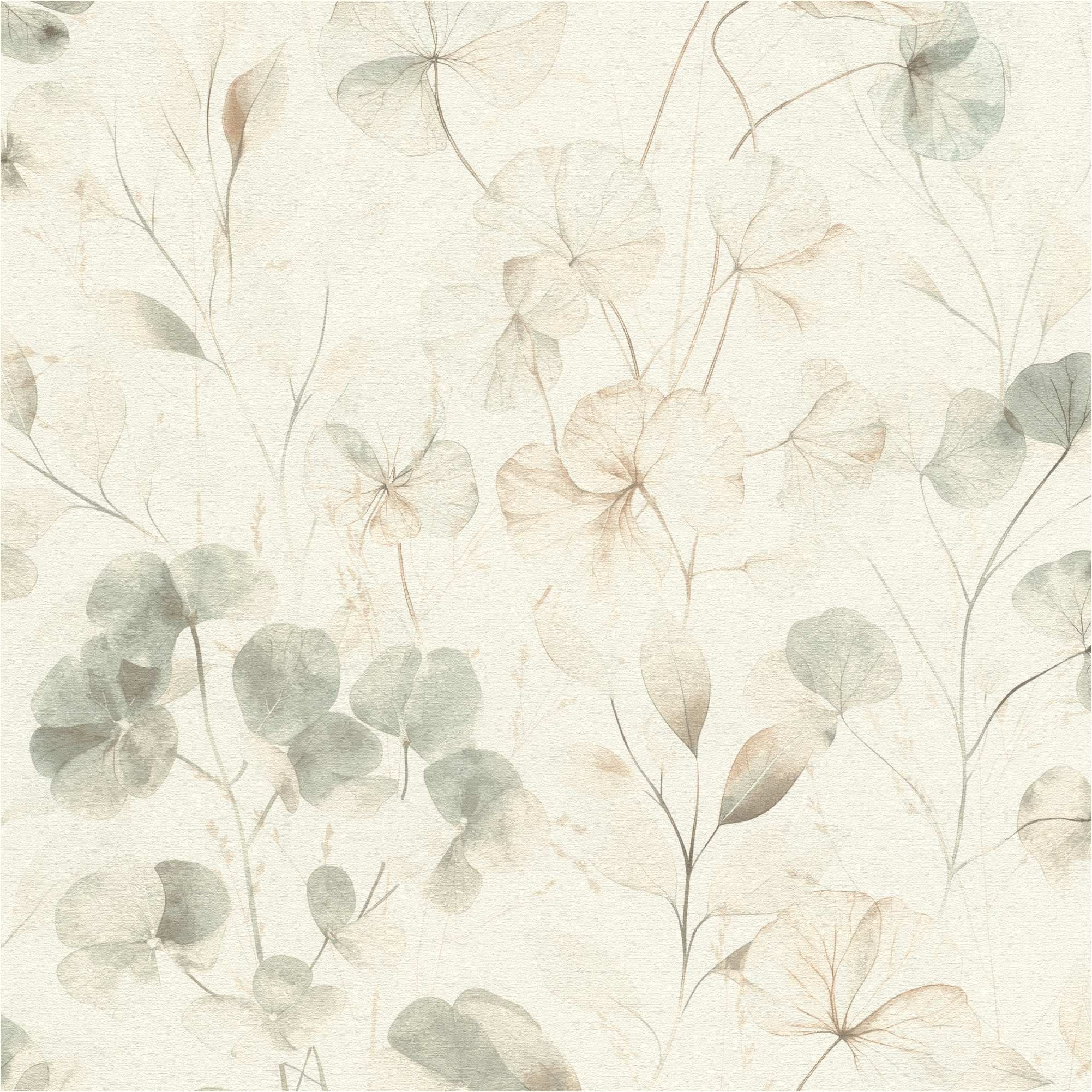 Vliestapete 709070 Blumen und Blätter Floral Grün Farm Living Rasch
