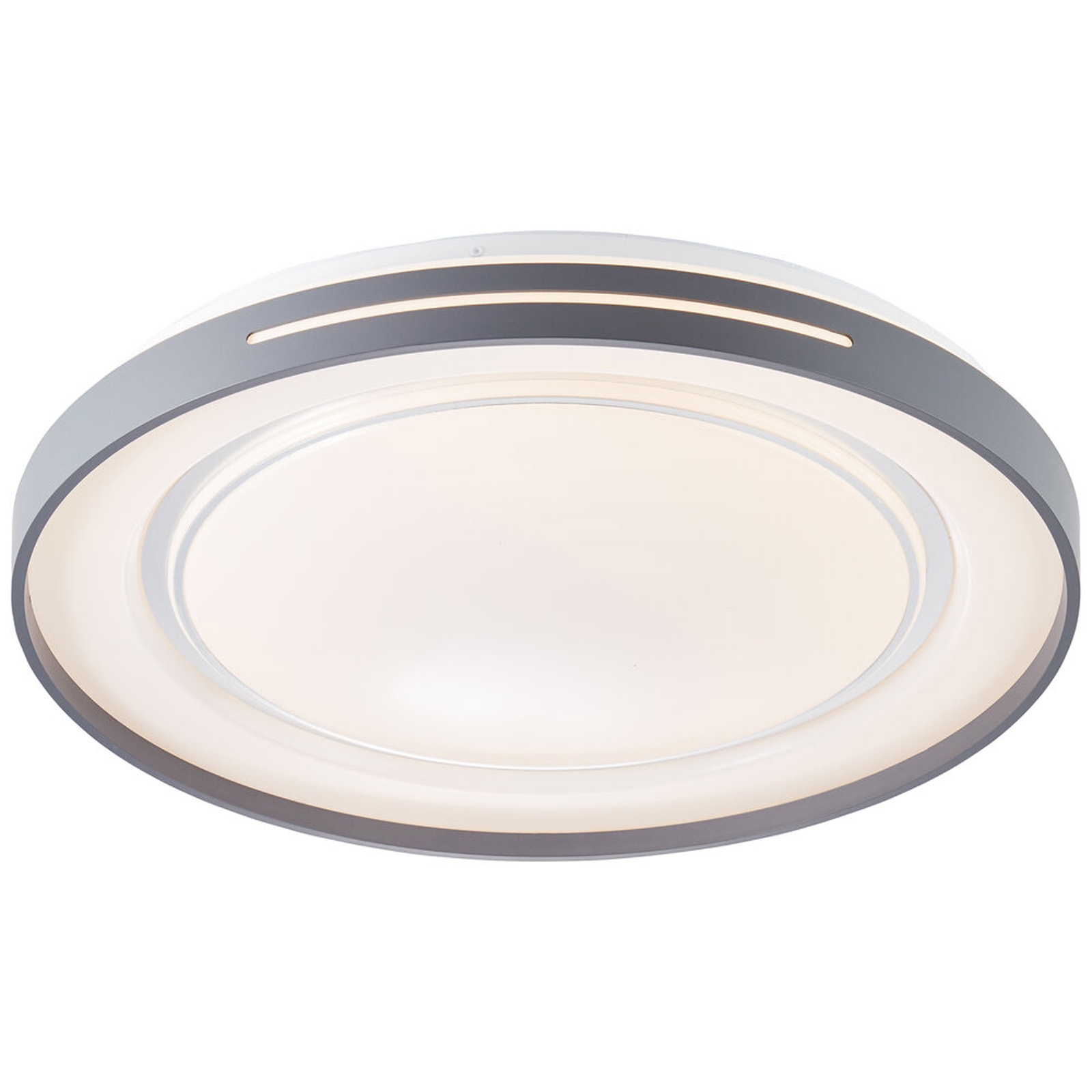 LED Deckenleuchte 6.5 x 48.5 cm Grau Kunststoff Deckenlampe Modern Lichtfarbe: Variabel dimmbar