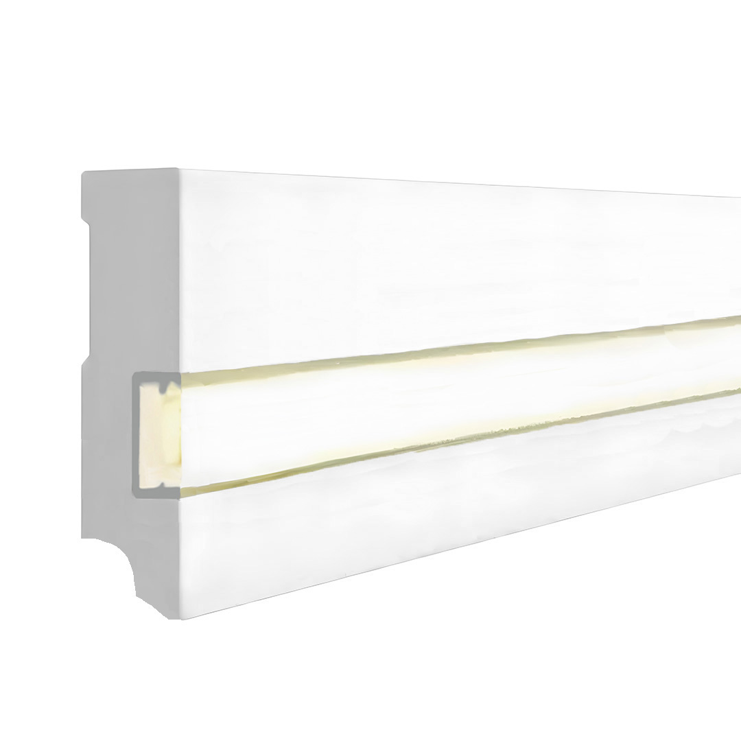 Schöne Licht Sockelleiste MDF-Kern, foliert weiß (19 x 58 x 2500 mm) by PROVISTON
