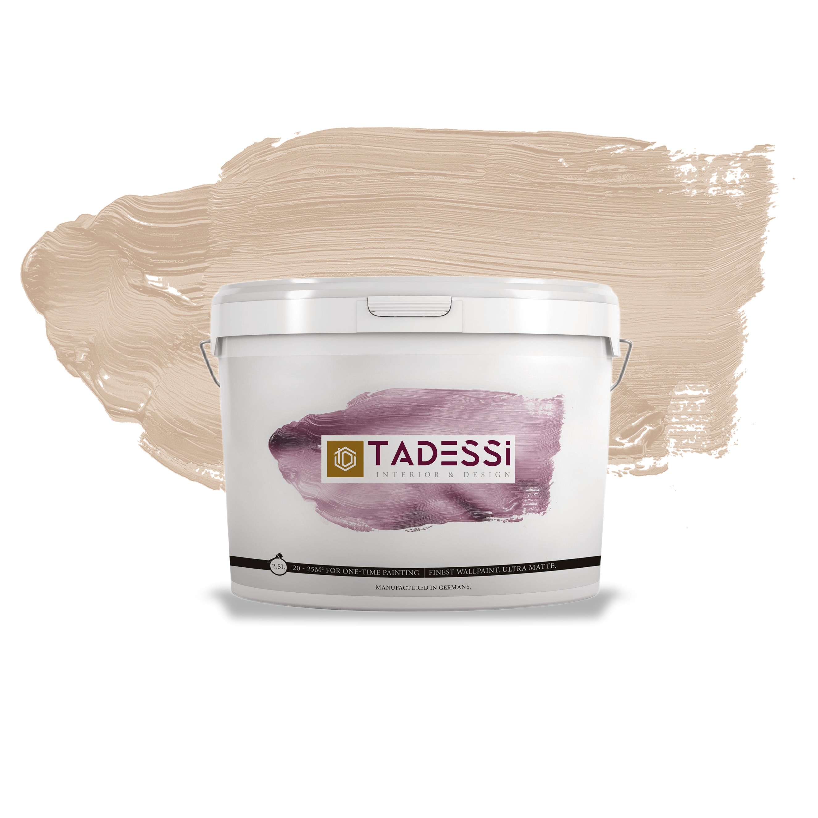 TADESSI Color Vista - Pintura de pared color beige pastel - Beige crema - Pintura mate de alta calidad para interiores