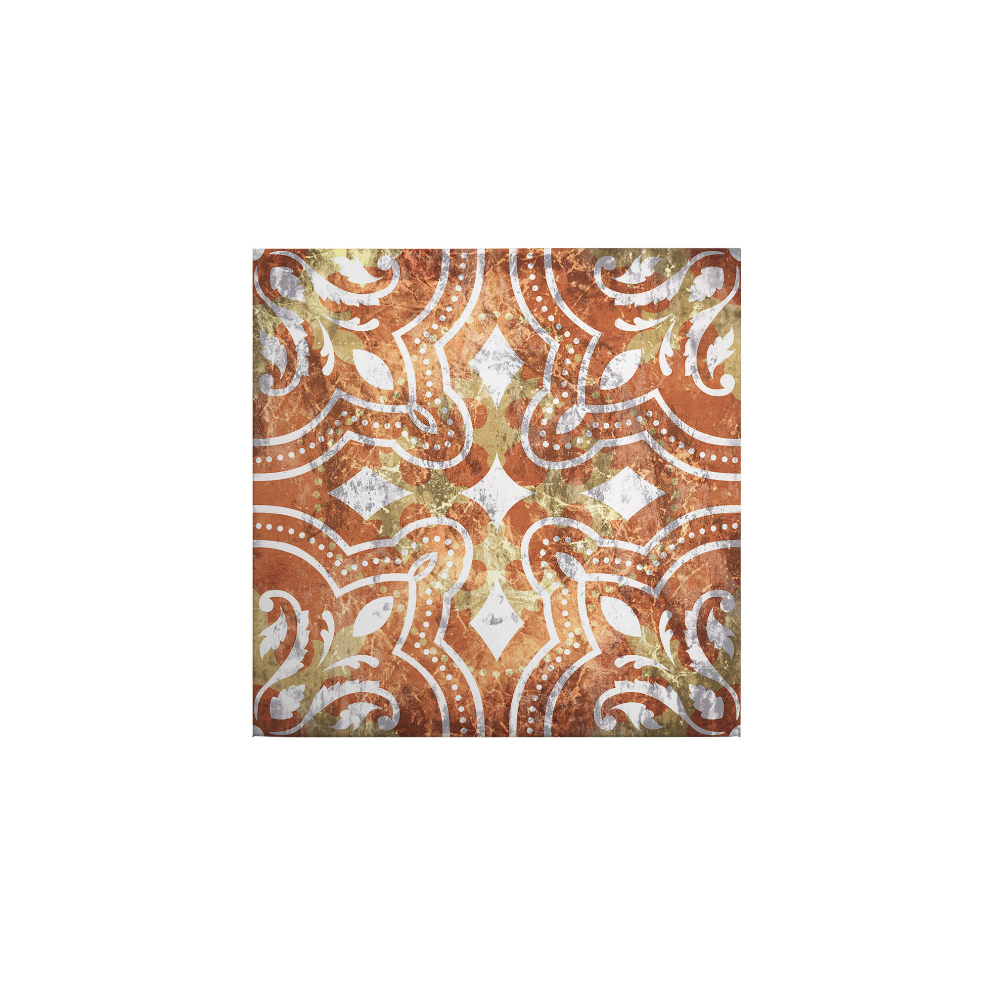 Tadessi Leinwandbild Retro Vintage Abstrakt - 50 x 50 cm - M1-No.50549 - Keilrahmen in Orange Gelb