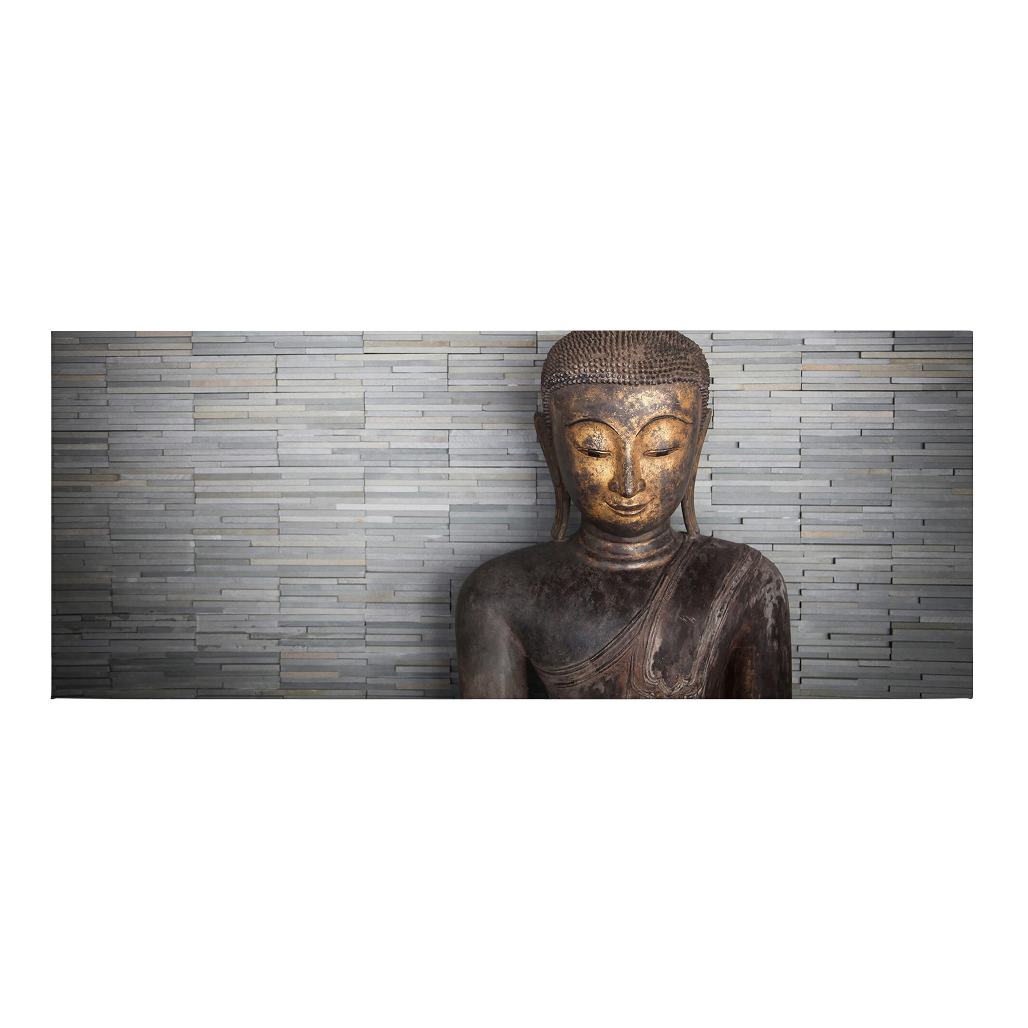 Tadessi Leinwandbild Körper Geist - 40 x 100 cm - M1-No.50478 - Keilrahmen in Braun Grau
