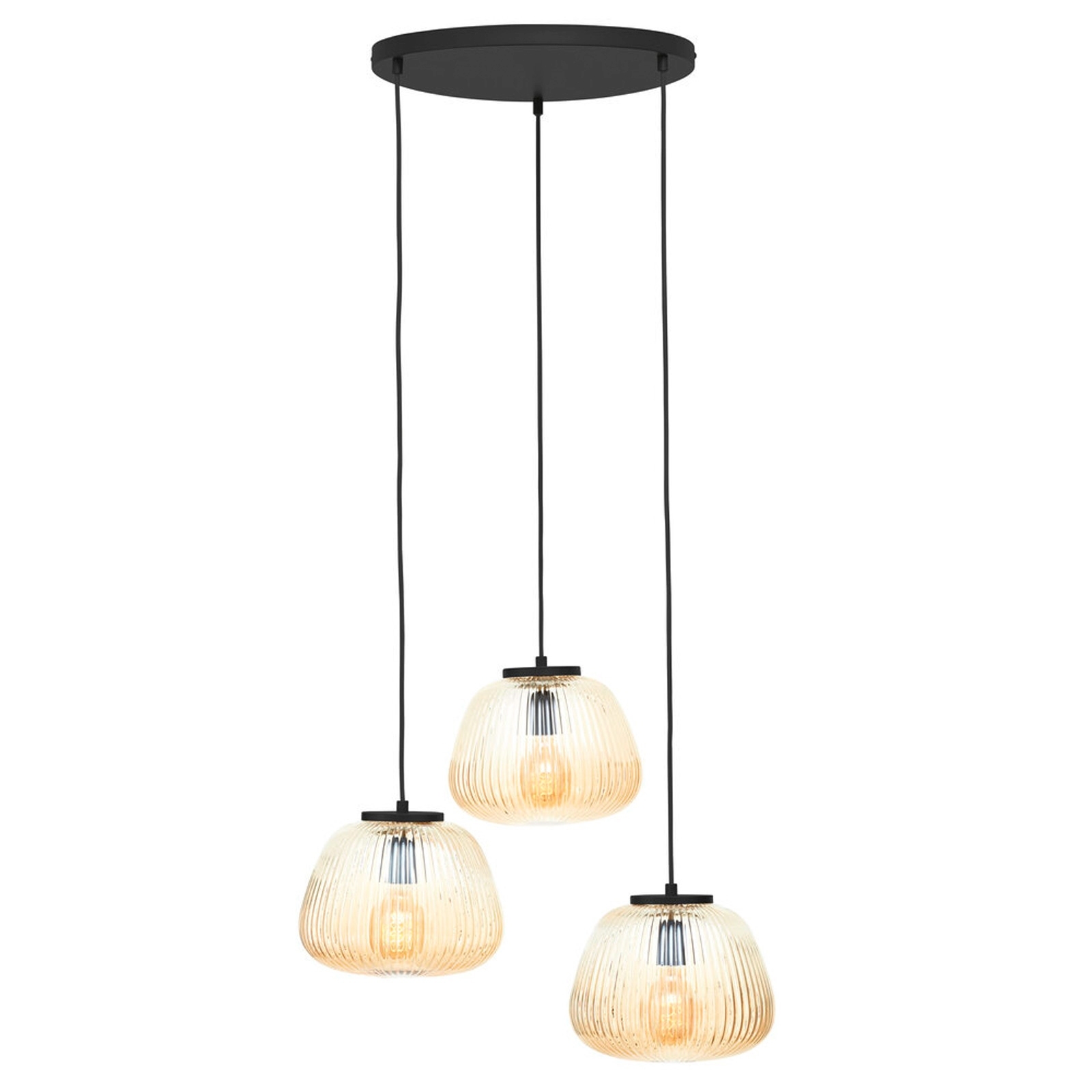Pendelleuchte 176 x 40 cm Braun Metall Pendellampe Modern Harmonisch