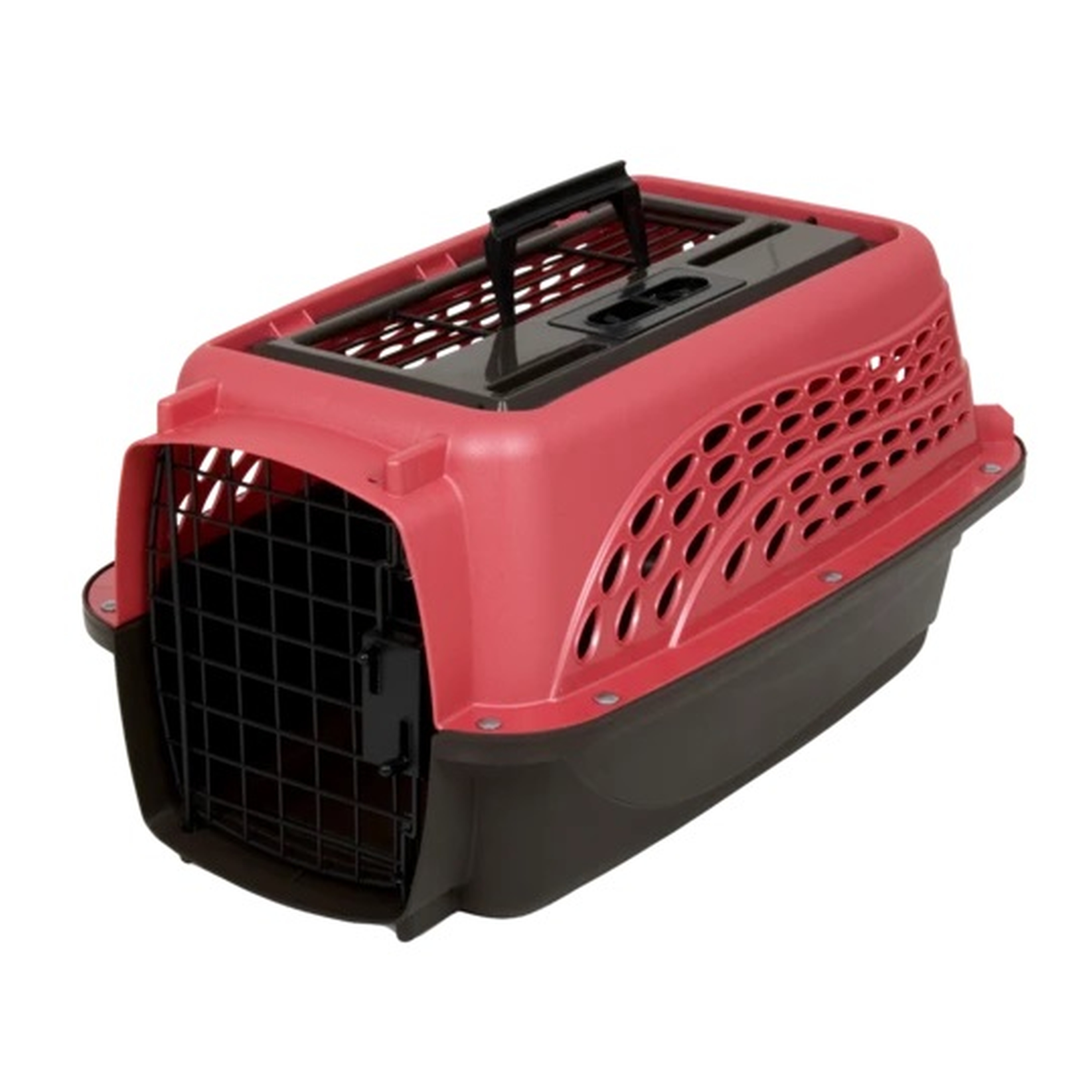 Hundebox | Transport | Federverschluss | Boxen | Rot | Kunststoff | 49.2x32.5x25.4 cm