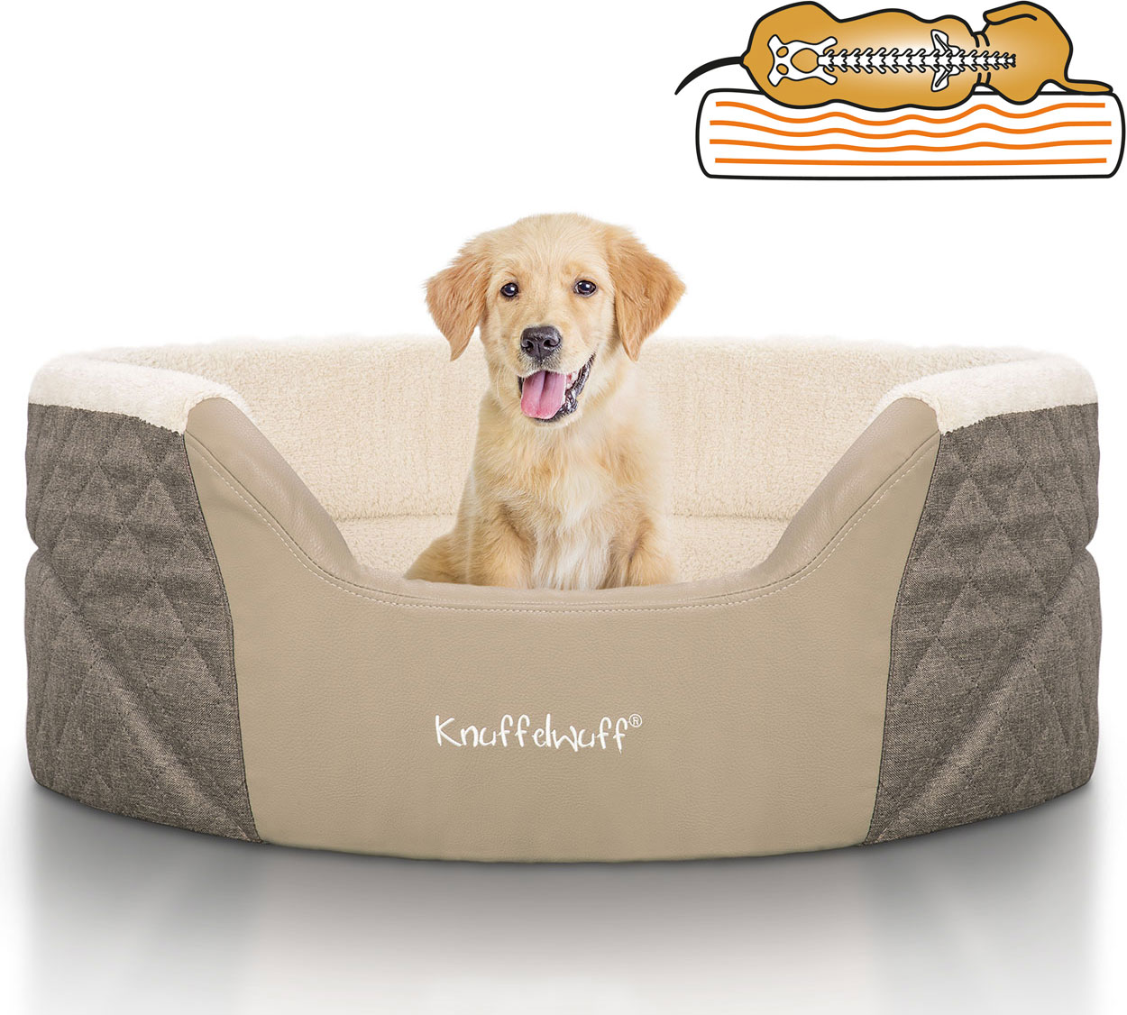 Knuffelwuff | Orthopädisches Hundebett Lena | Ergonomisch |  Hundematte | Matratze | Memory Foam
