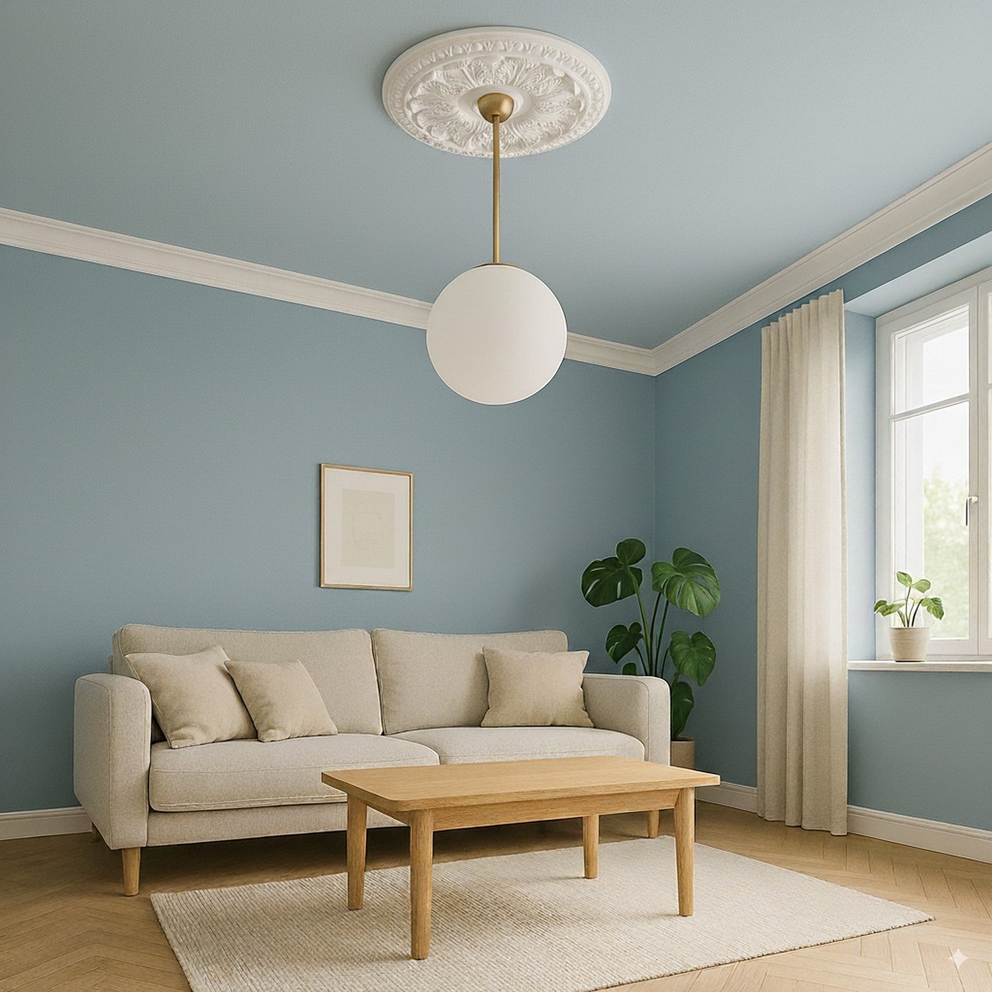 PROVISTON | Rosace en plâtre Portsmouth | Moulures décoratives en plâtre | Ø46cm 