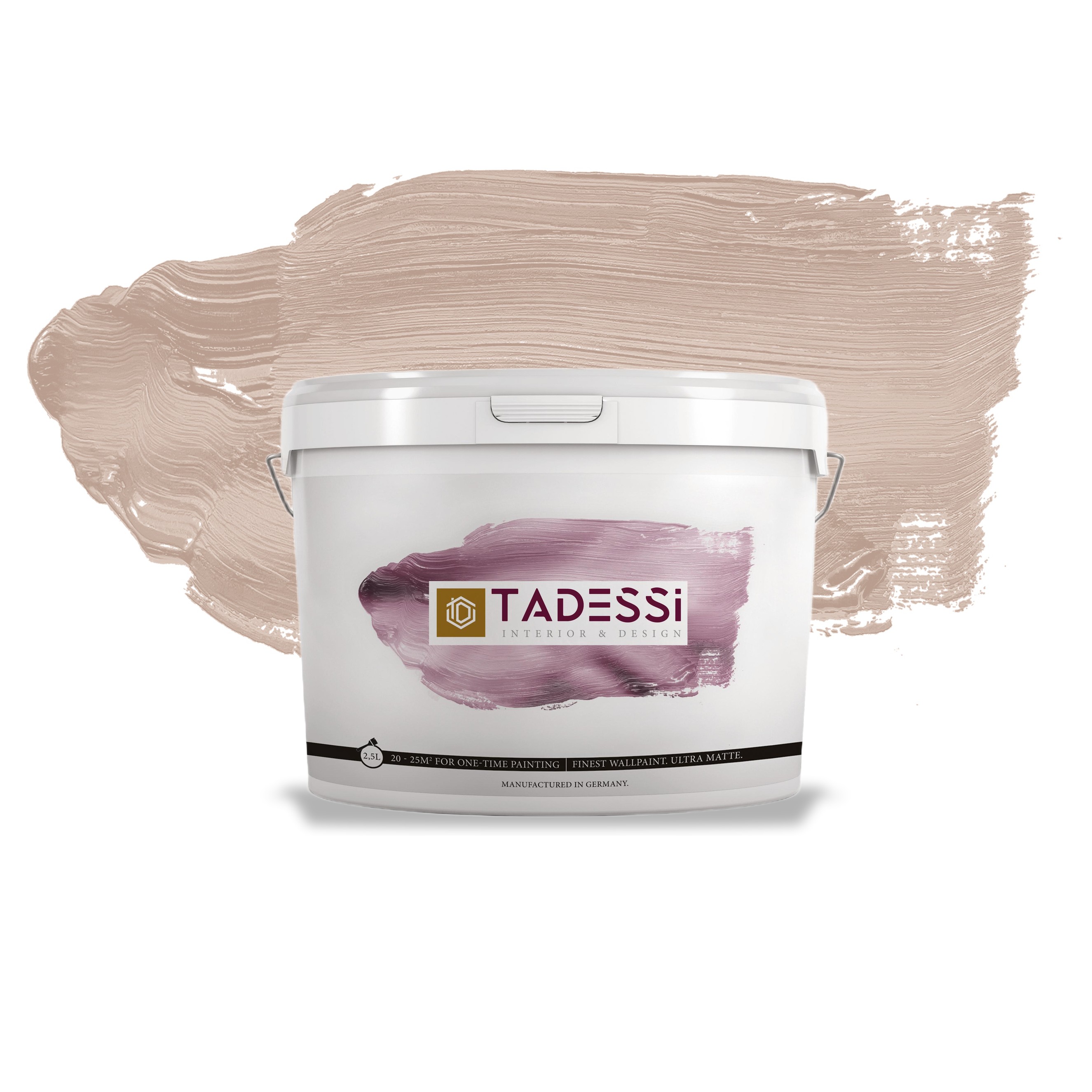 TADESSI Color Vista - Pintura de pared Beige - Palo de rosa - Pintura mate para interiores - Pintura de dispersión de alta calidad