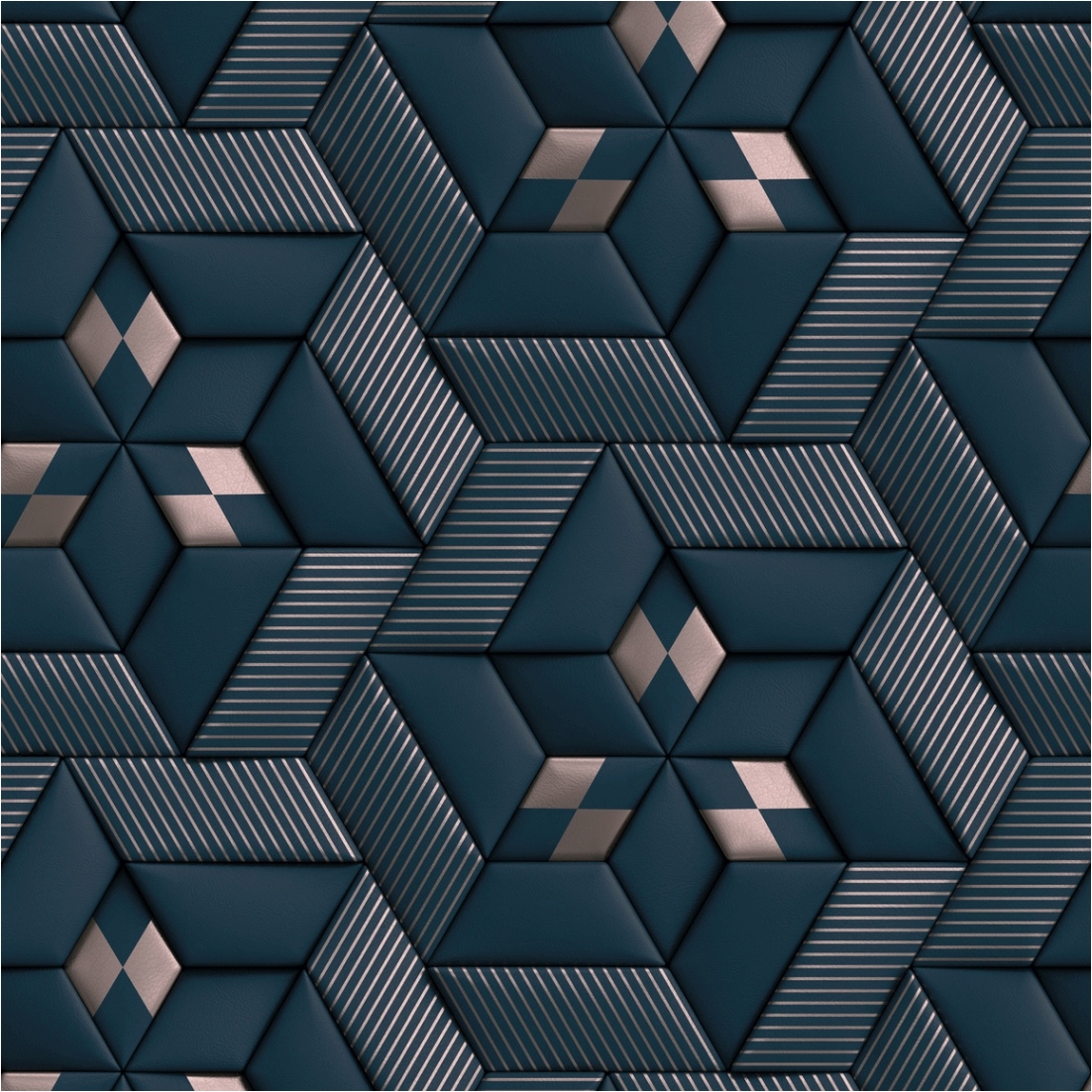 Tadessi Fototapete 3D M1-No.11577 Digitaldruck Tapete Blau Silber - Grafik Wohnzimmer
