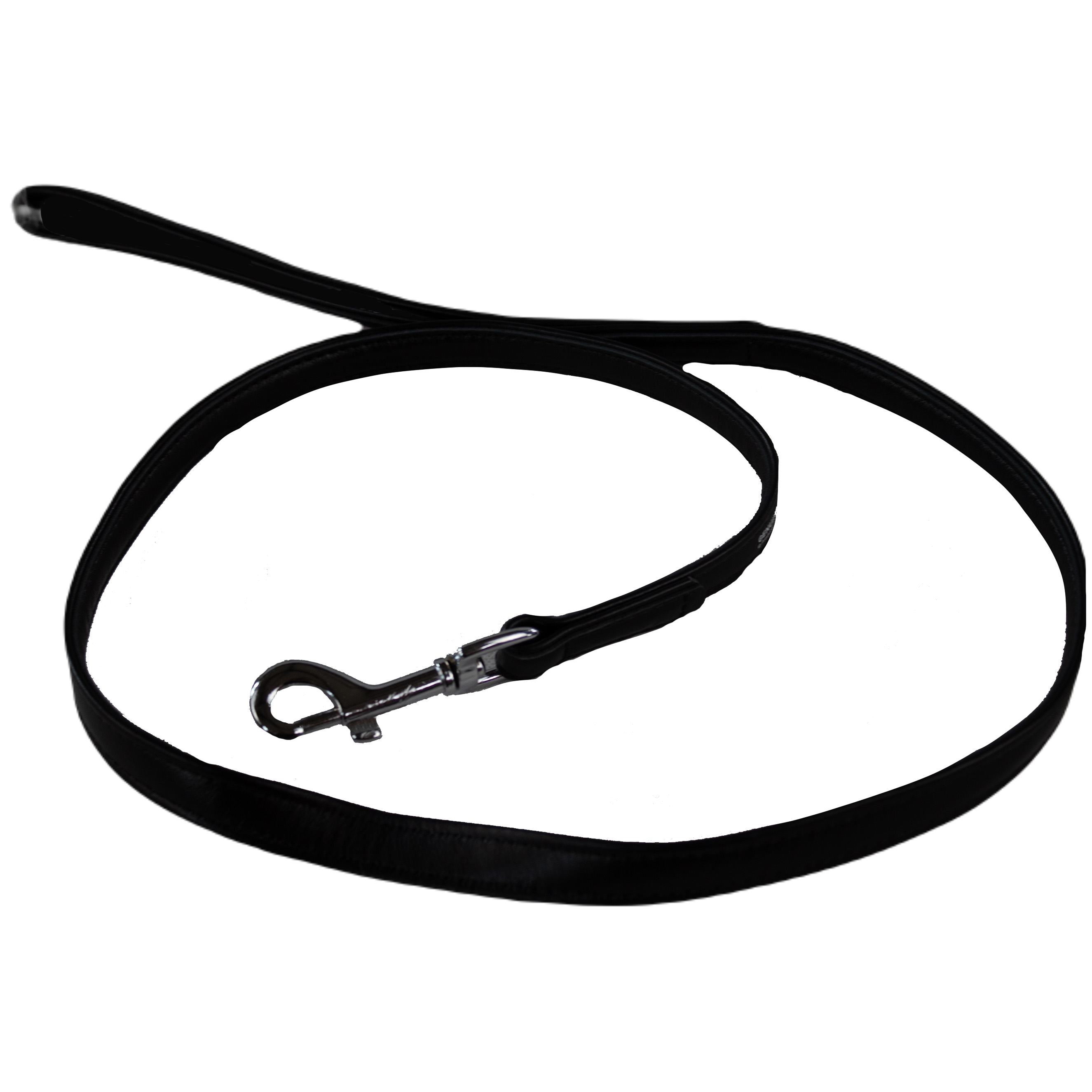 WAUDOG | Hundeleine Accessoire | Schwarz | 122 cm Länge | Lederleine für Hunde