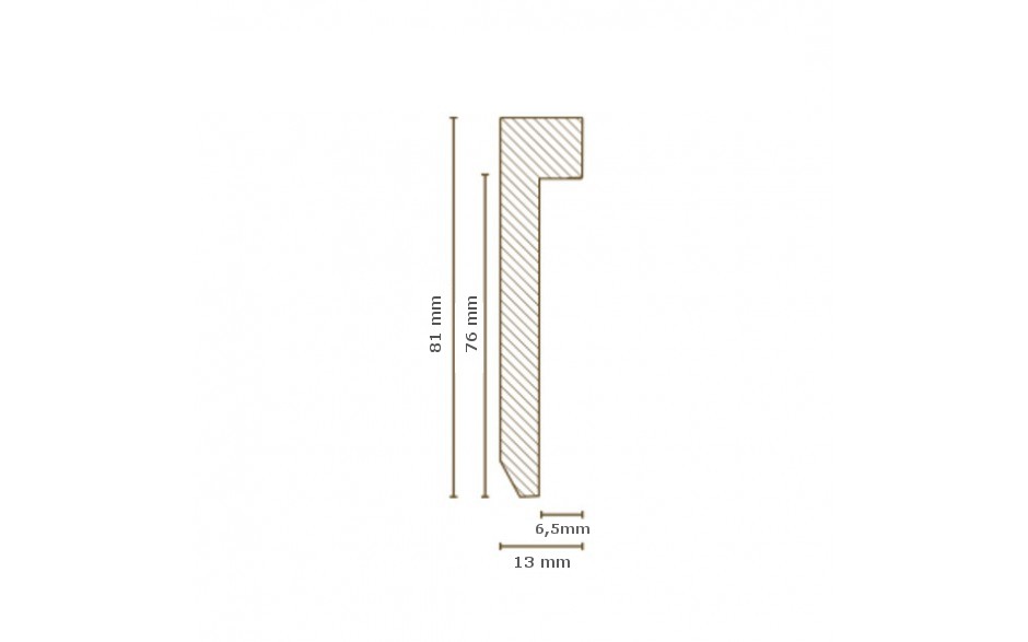 Design-Fußleiste für Vinylboden "Frankfurt" - weiß - 81 mm Höhe (MDF foliert - 726.7631) (Default) 3