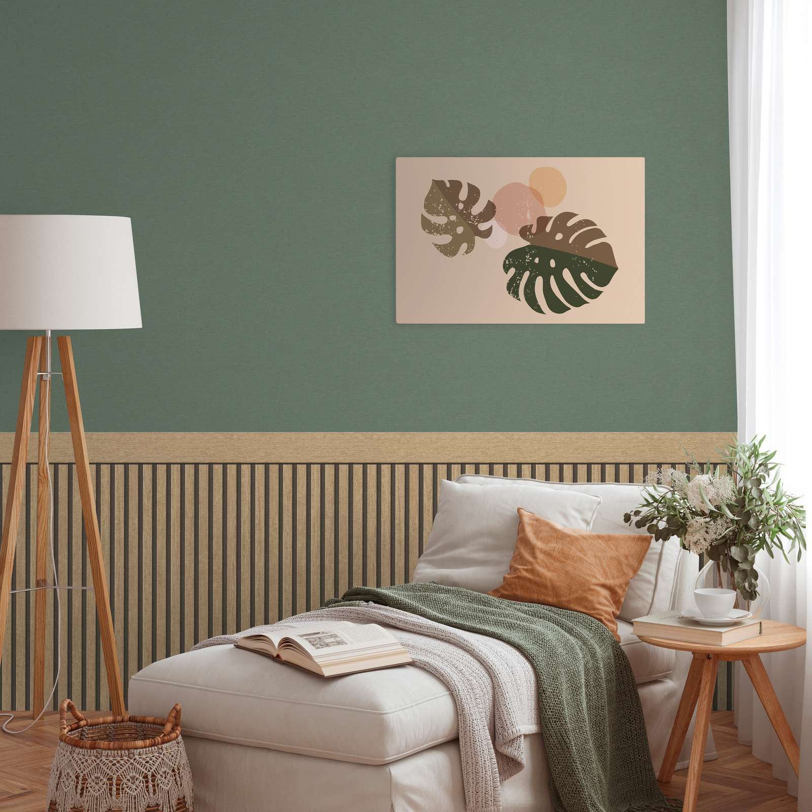 Tapete Holzpaneele Vliestapete Beige Braun Tapete für Wandsockel Holzoptik Lamellen