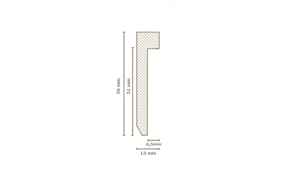 Design-Fußleiste für Vinylboden "Frankfurt" - weiß - 56 mm Höhe (MDF foliert - 726.5131) (Default) 2