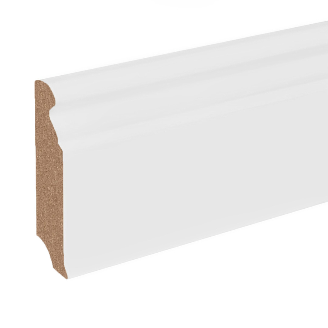 Sockelleiste / Fußleiste / Bodenleiste Novara-2 (73005) | 16 x 78 x 2400 mm | Gletscherweiß