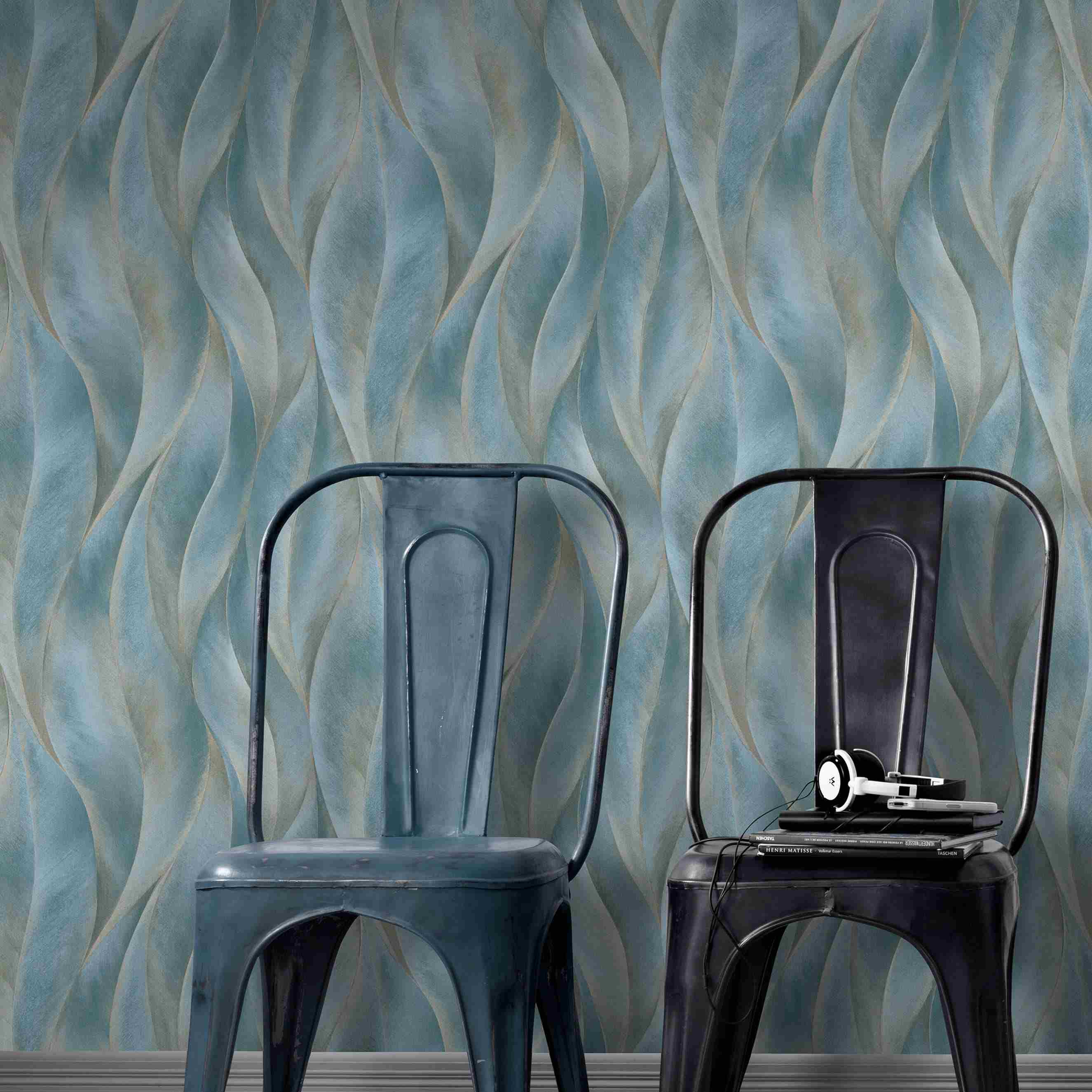 Erismann Fashion for Walls 2 | 1014844 | Vliestapete Naturoptik | 0.53 m x 10.05 m | Blau
