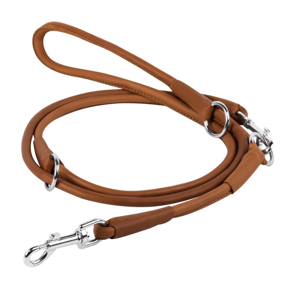 WAUDOG | Hundeleine SOFT | versch. Farben | verstellbare Lederleine für Hunde | Leder