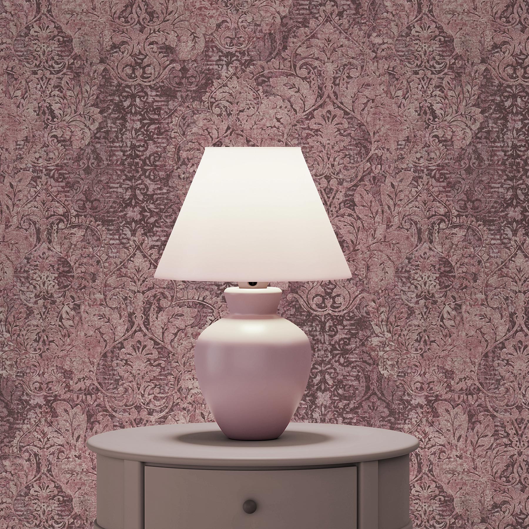 Tapete Barock Alessia M1-No.3350 Vliestapete Rosa Rot Klassik Barocktapete Ornament