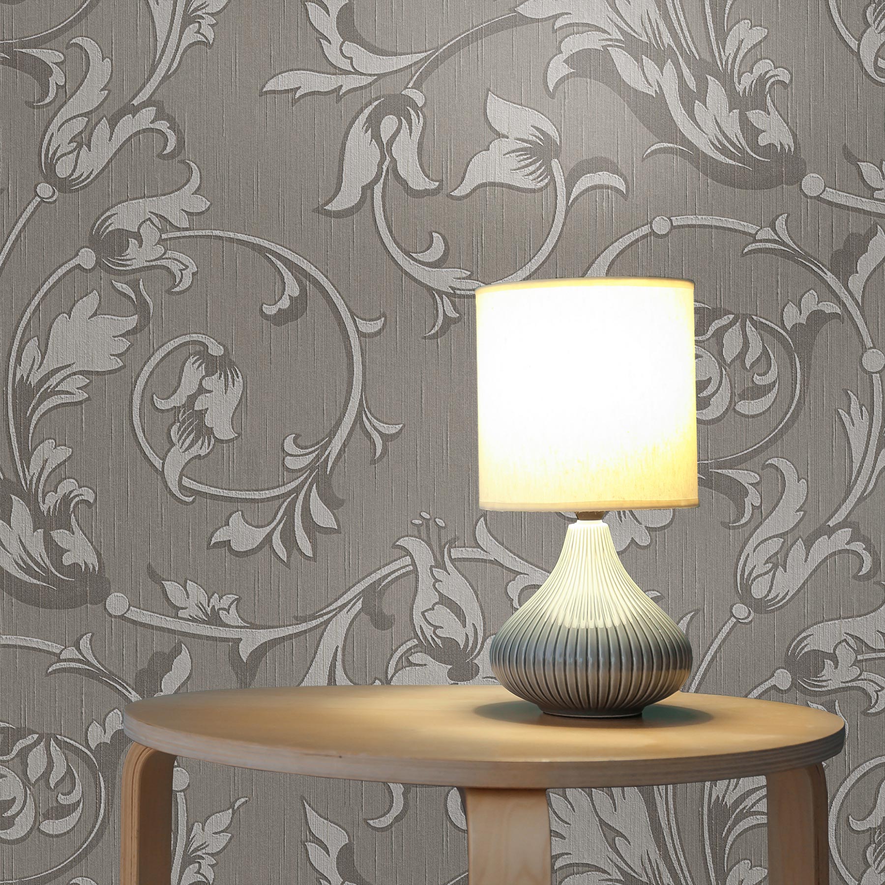 Tapete Bäume Blätter Ginevra M1-No.3799 Vliestapete Taupe Natur Klassik