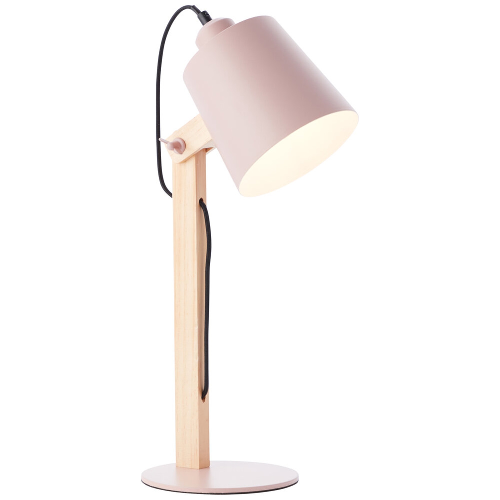 Tischleuchte 44 x 21 x 16 cm Rosa Holz Tischlampe Kegel Modern Skandi Harmonisch