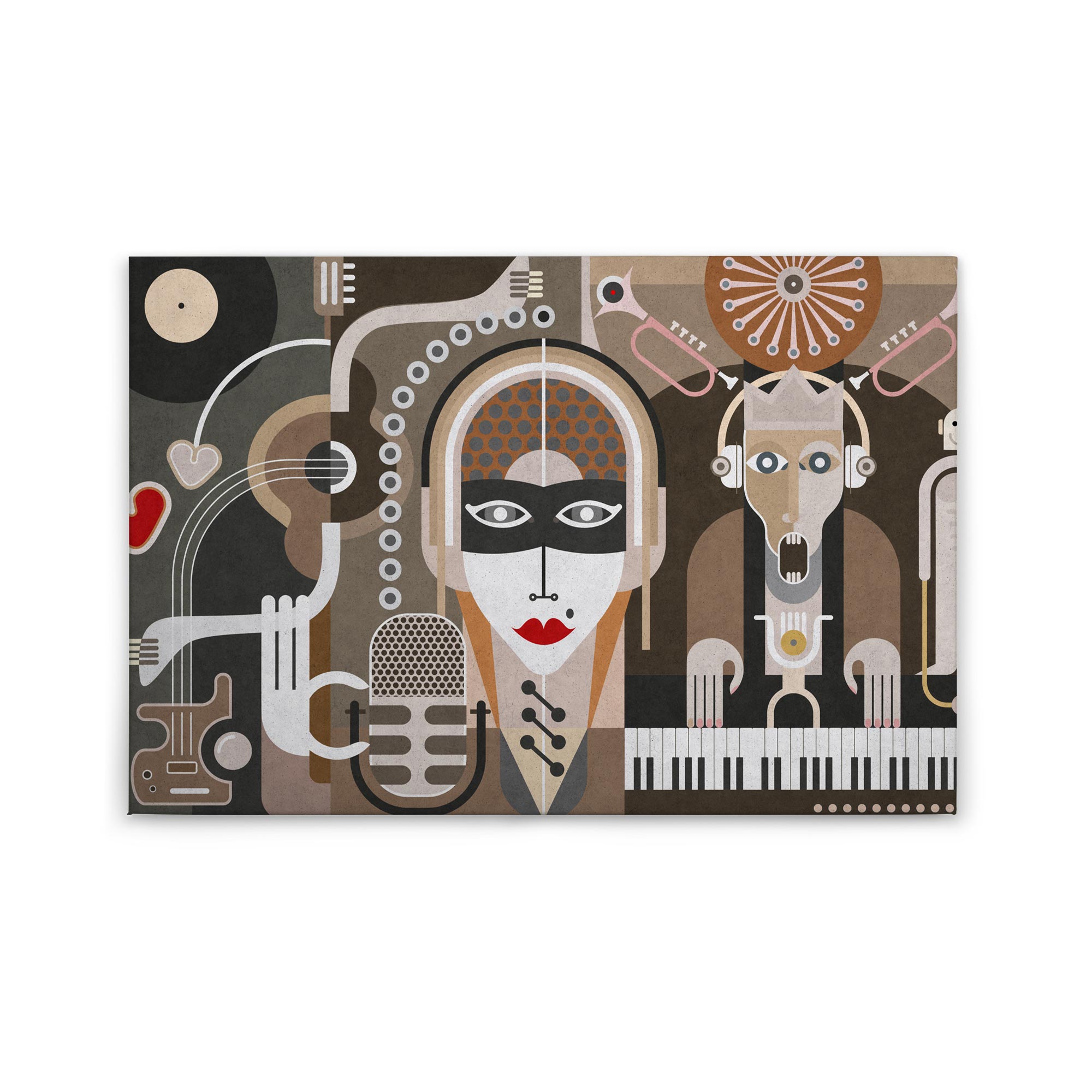 Tadessi Leinwandbild Geometrisch - 60 x 90 cm - M1-No.50166 - Keilrahmen in Braun Weiß