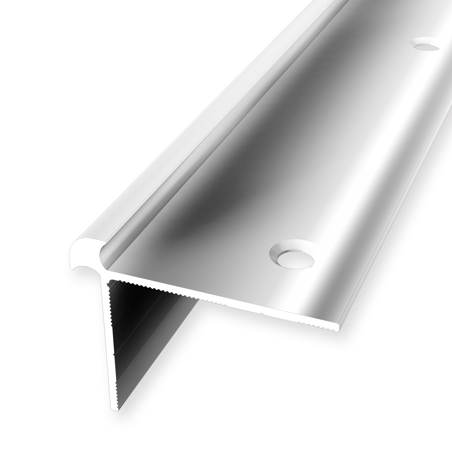 Nez de marche 32 x 42 x 2500 mm Cornière alu lisse avec trous à vis fraisés Küberit