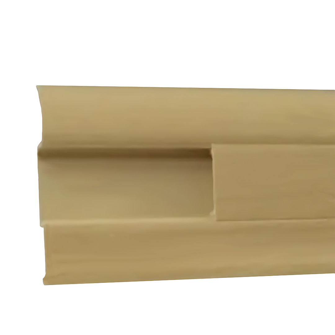 Bodenleisten Kunststoff PVC mit Kabelkanal Buche hell (18 x 55 x 2500 mm)