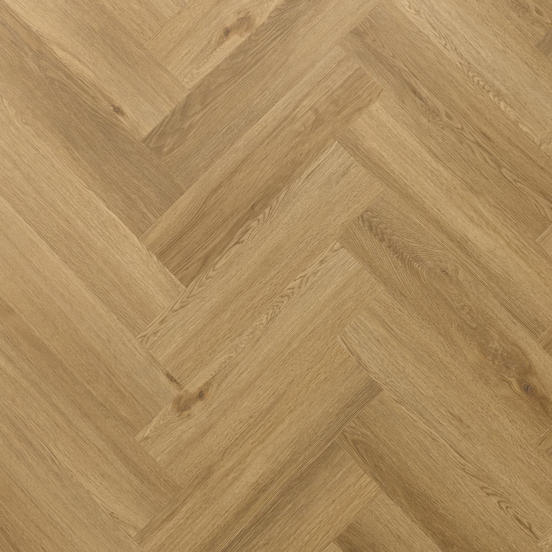 Suelo vinílico AMARON Herringbone Bourbon Oak 592 x 148 x 5 mm Click vinilo Marrón NKL42