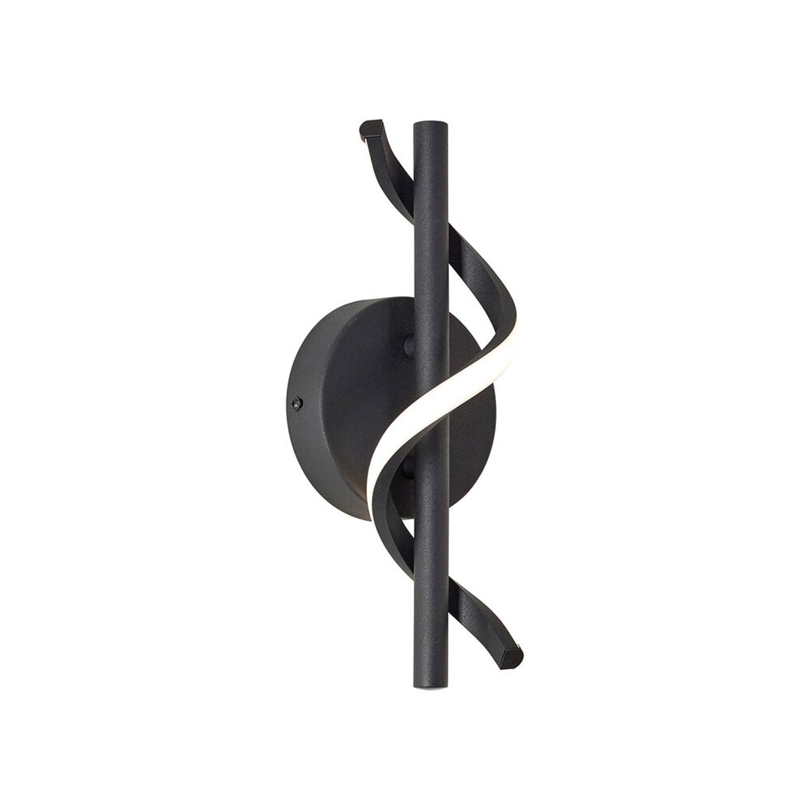LED Wandleuchte 30 x 11.5 x 12 cm Schwarz Metall Wandlampe Modern Harmonisch