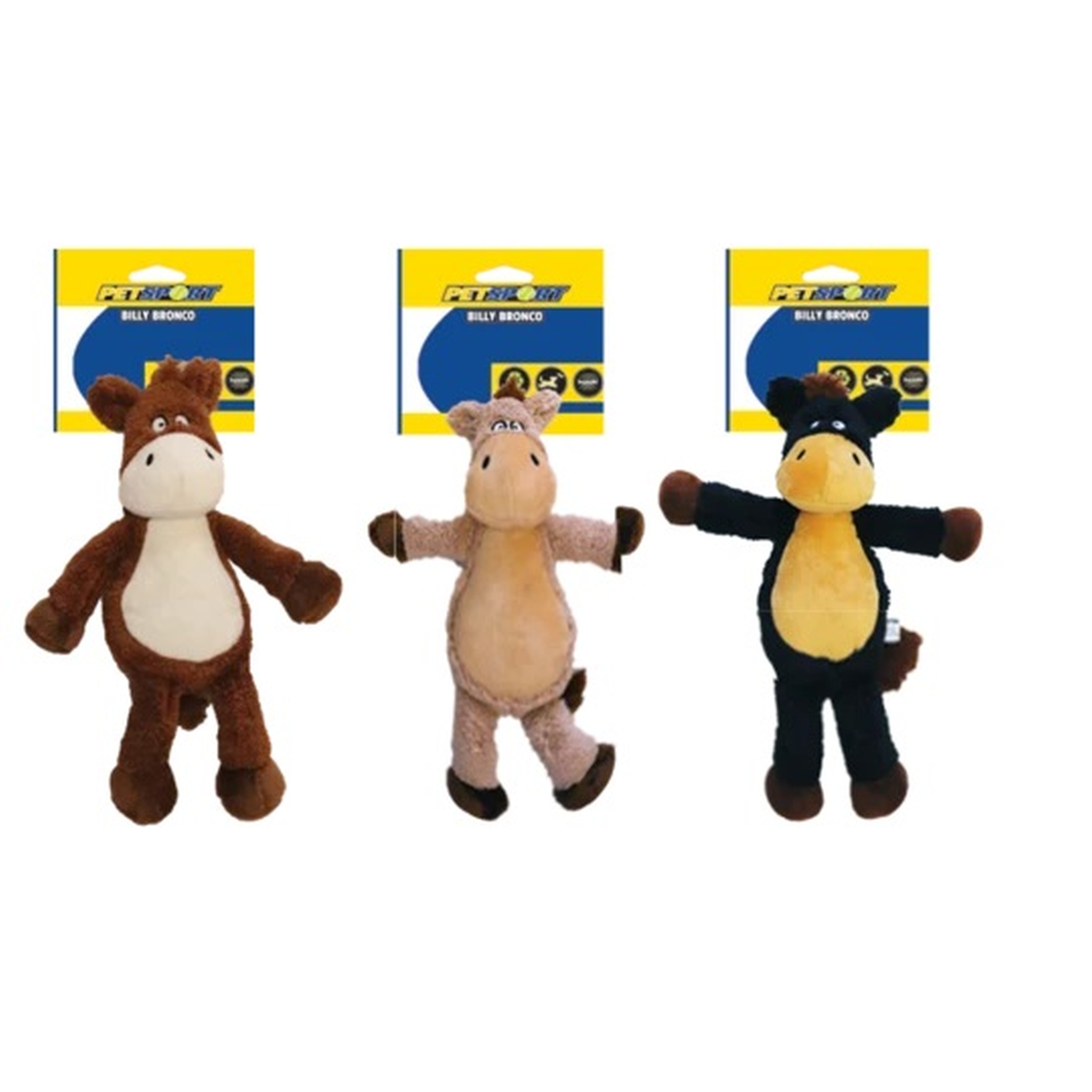 Hundespielzeug | Kauspielzeug | Quietscher | Apportieren | 30 cm | Braun | Plüsch | Pferd