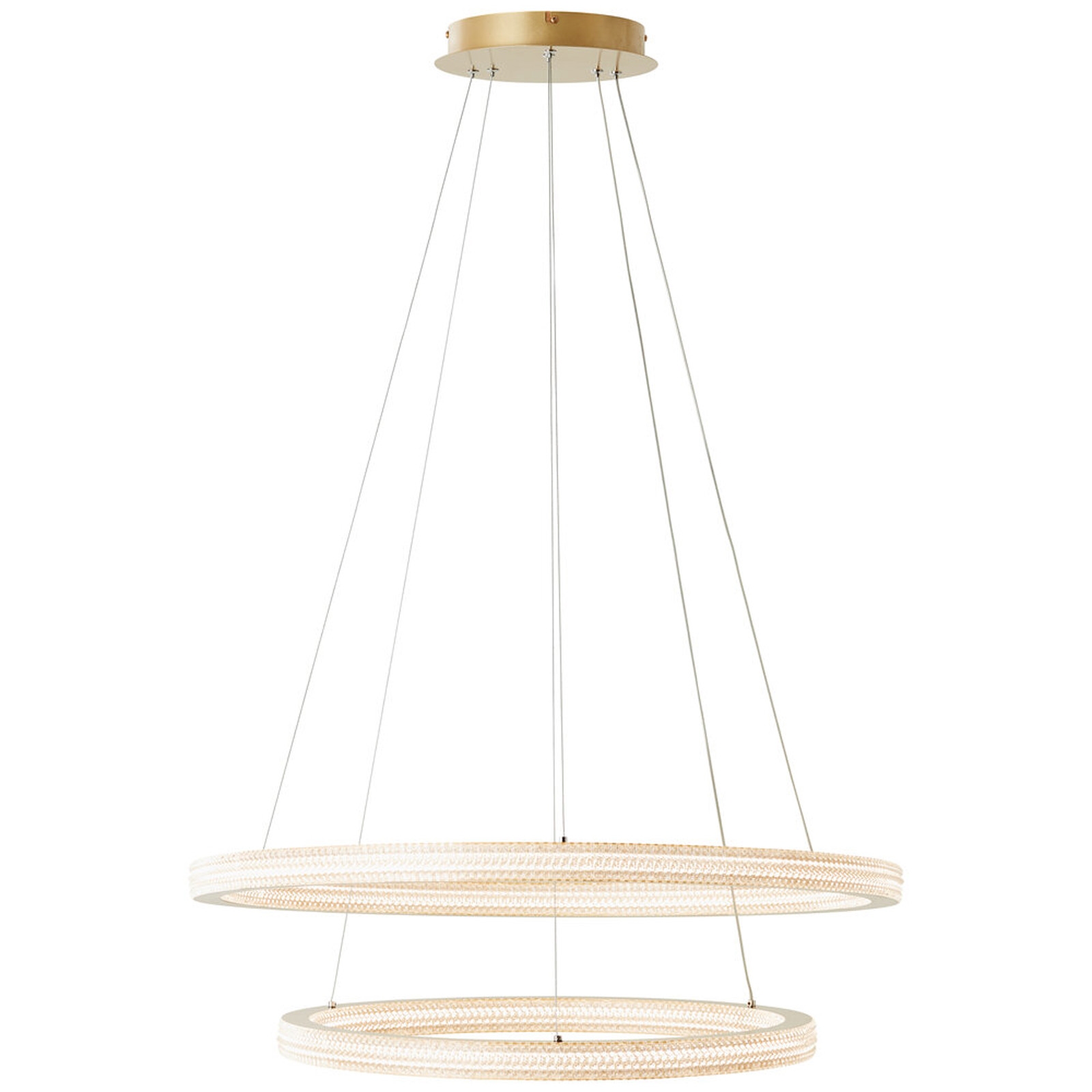 LED Pendelleuchte 150 x 80 cm Gold Metall Pendellampe Glamour Lichtfarbe: Variabel dimmbar