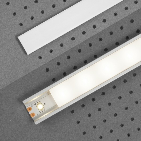 Klick Abdeckung für LED Alu Profil Typ "C" Acryl Abdeckung indirekte Beleuchtung weiß
