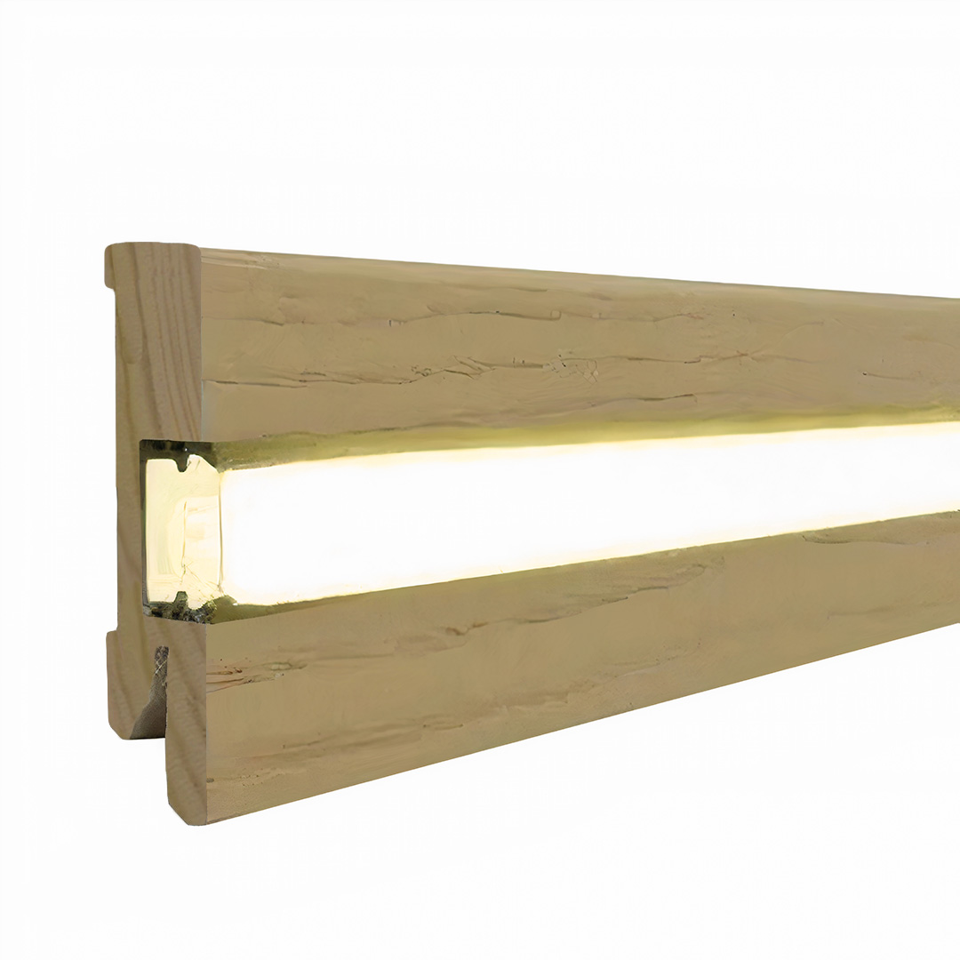 Licht Fußleiste Echtholz furniert lackiert hell braun 16 x 60 x 2500 mm by PROVISTON