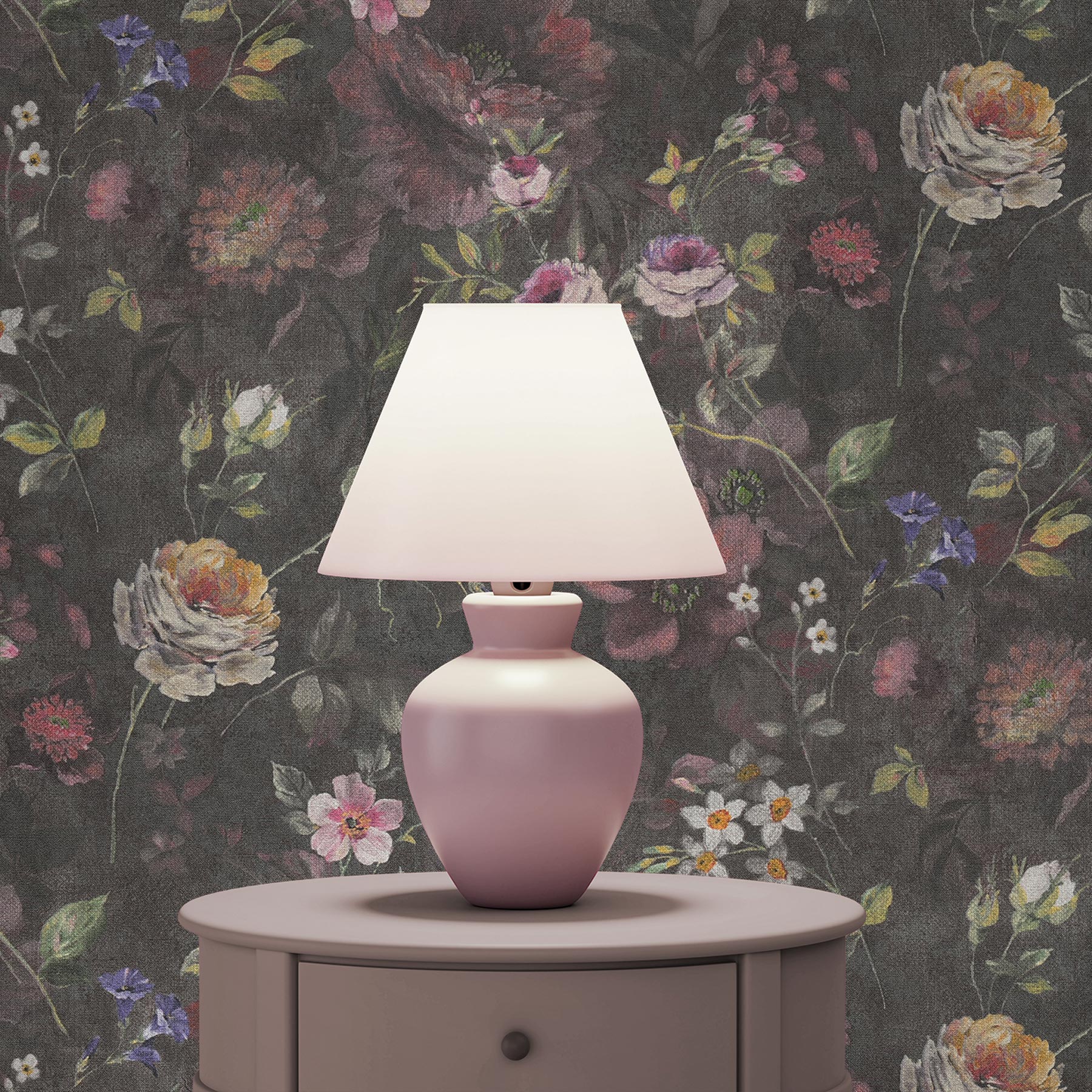 Tapete Blumen Mario M1-No.3502 Vliestapete Schwarz Bunt Floral Natur